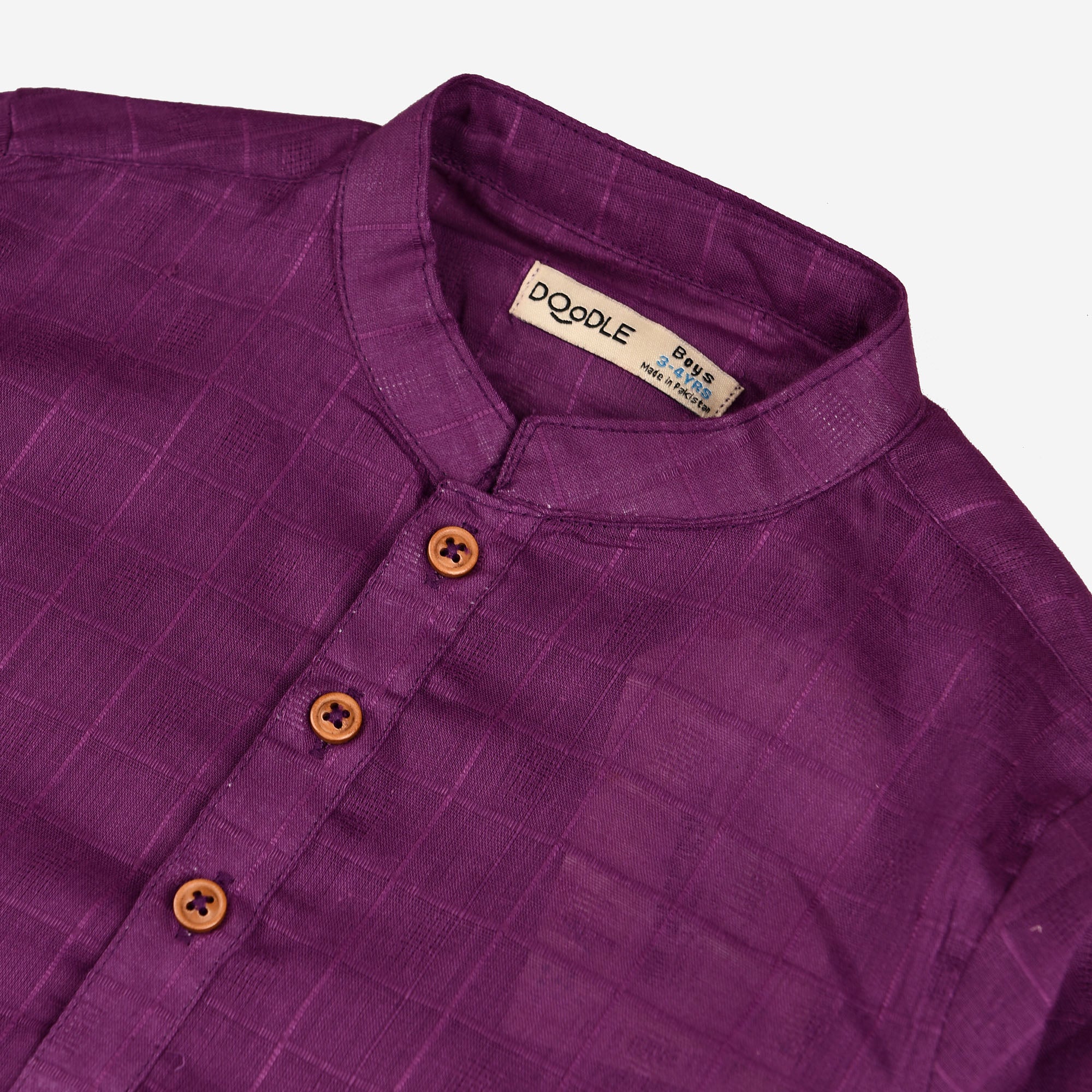 Purple Cotton Textured Kurta