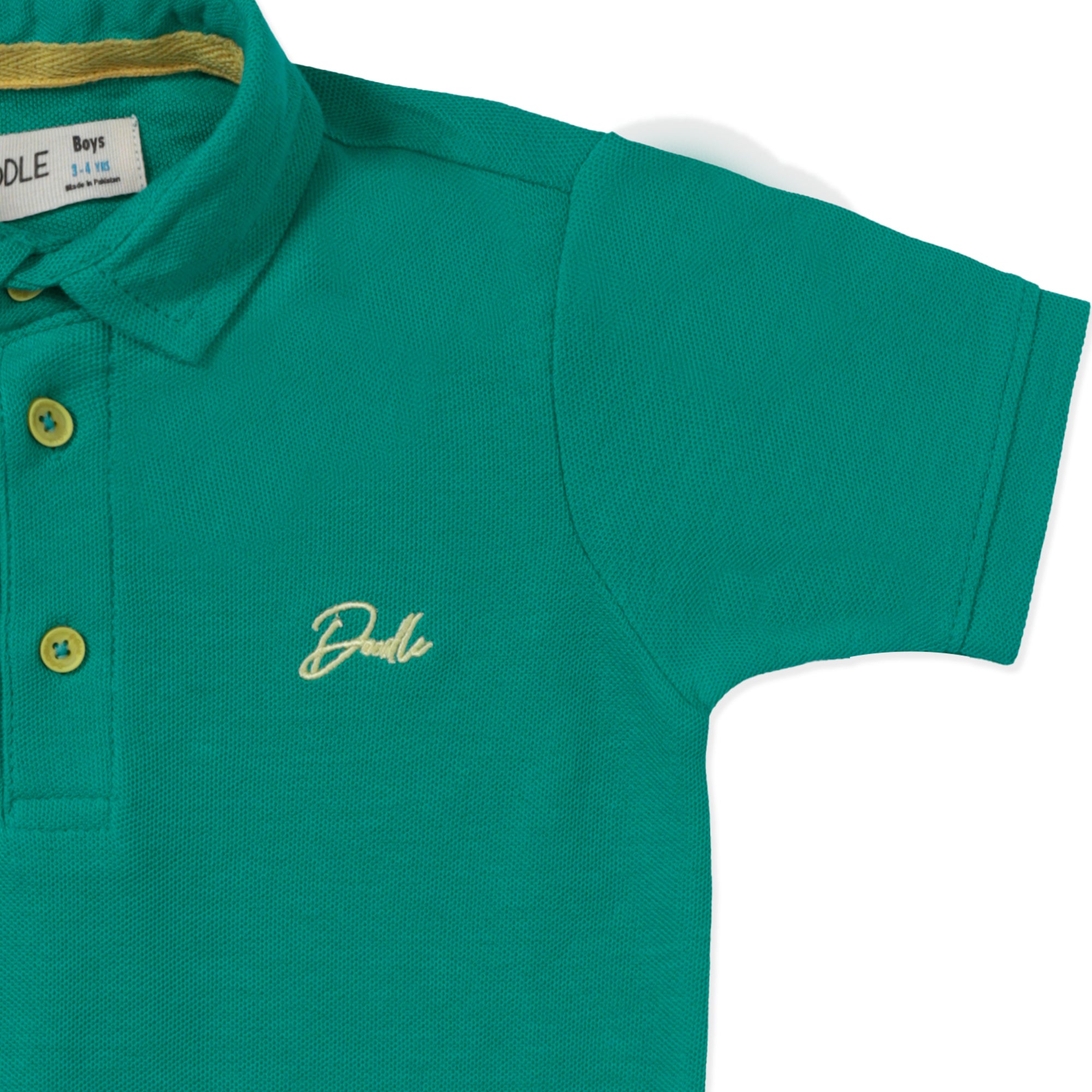 Green Logo Embroidered Polo Shirt