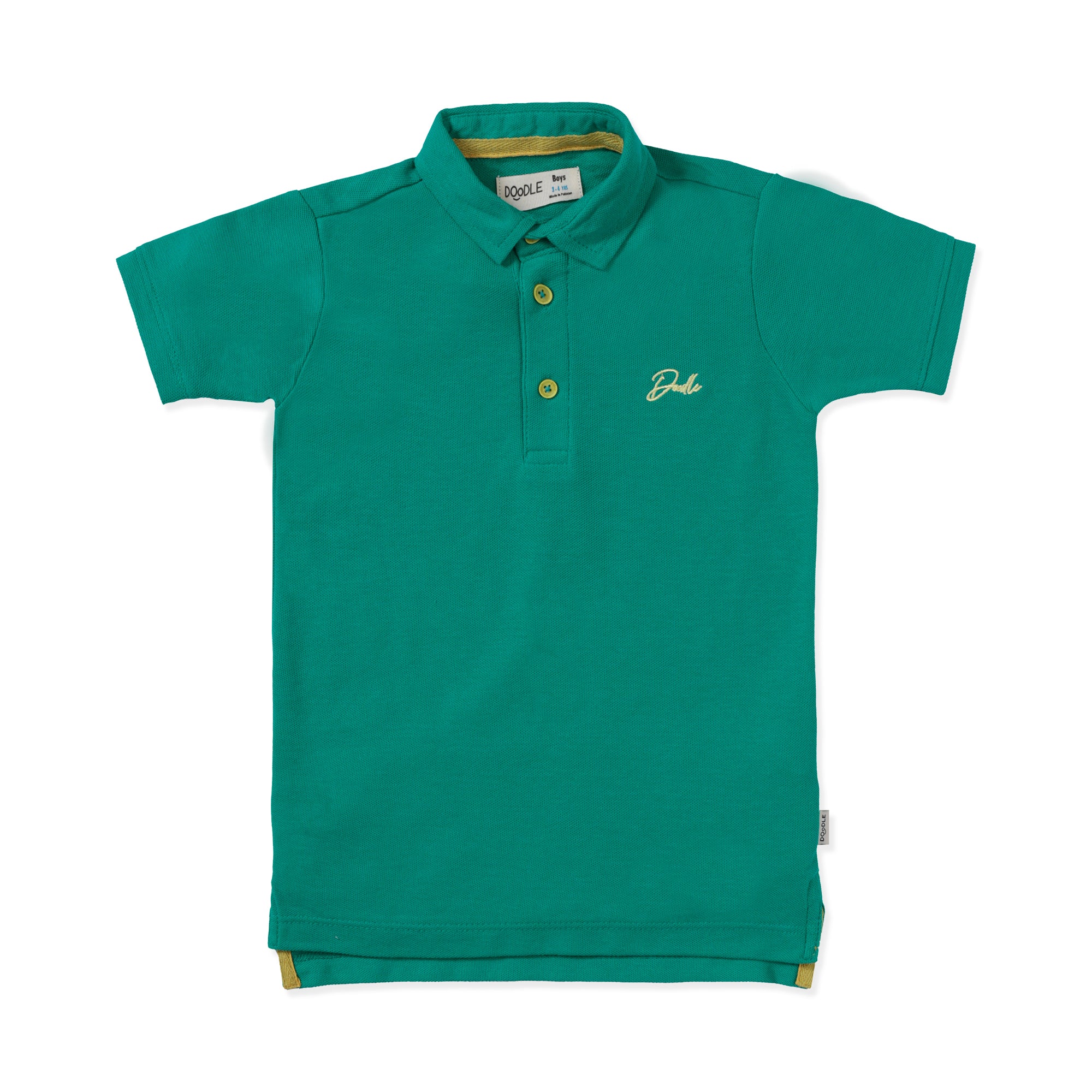 Green Logo Embroidered Polo Shirt