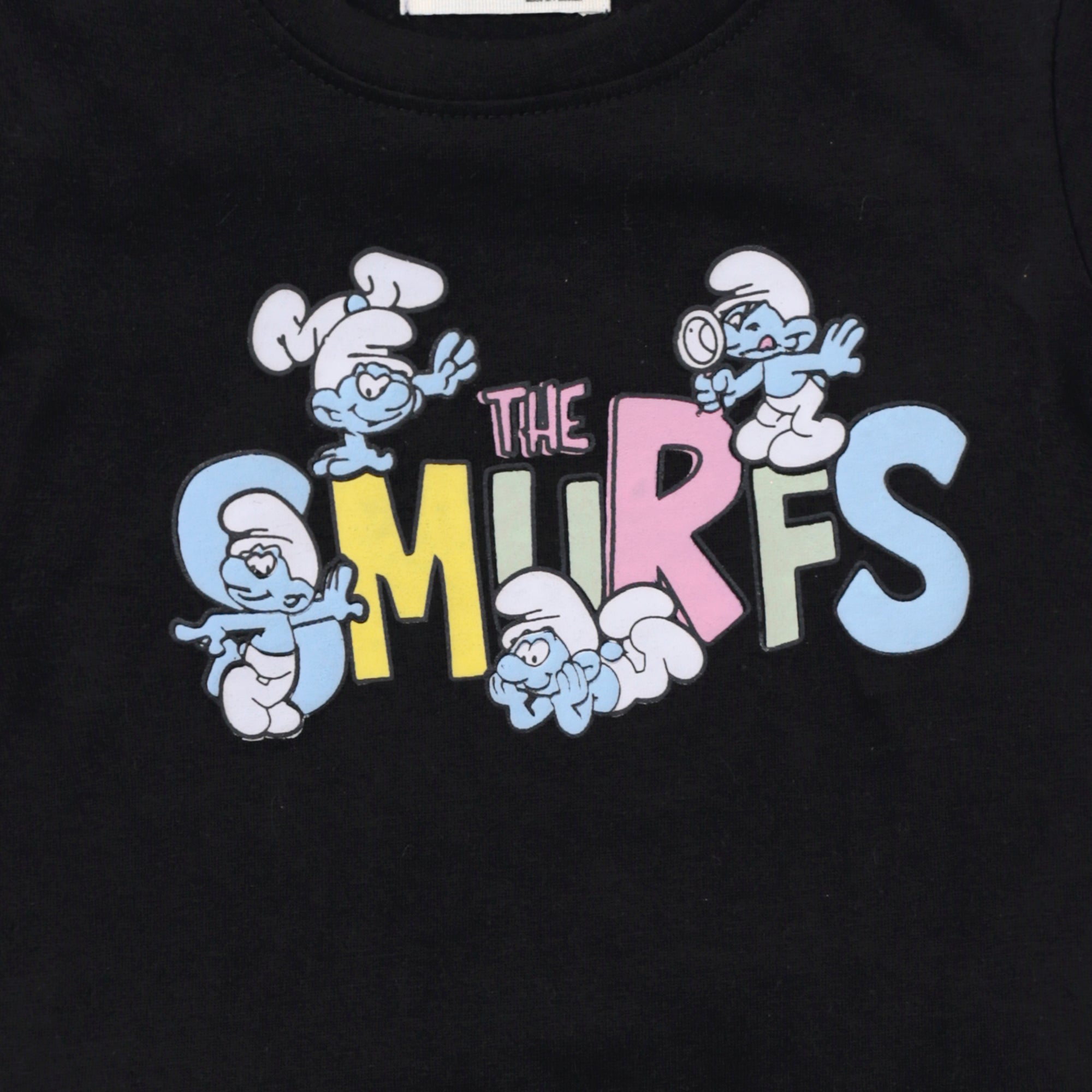 Black Smurfs Graphics T-Shirt