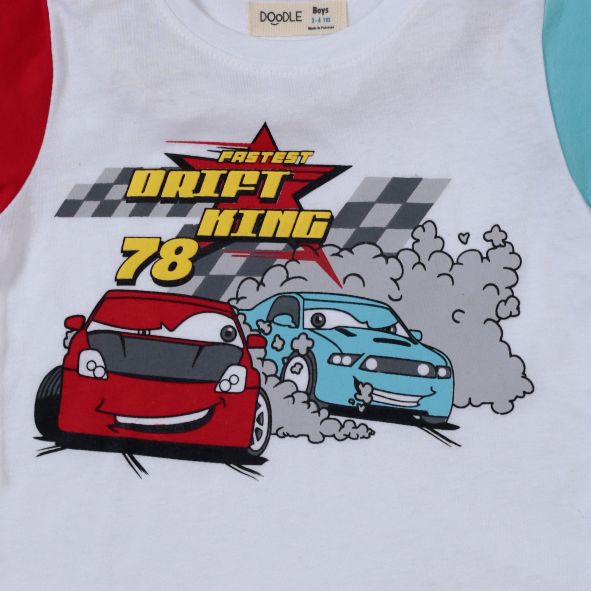 White "Drift King" Graphic T-Shirt