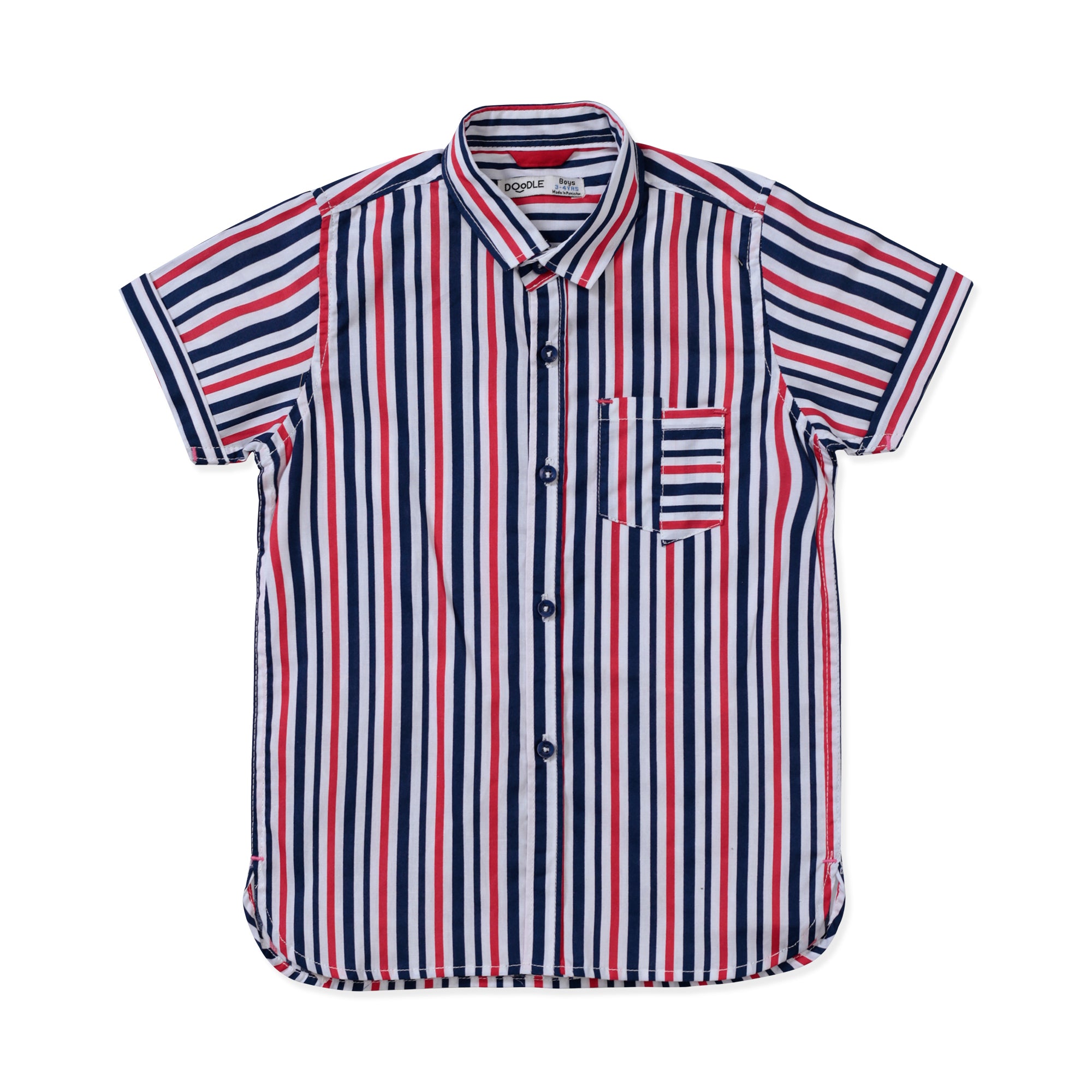Red And Blue Lining Shirt