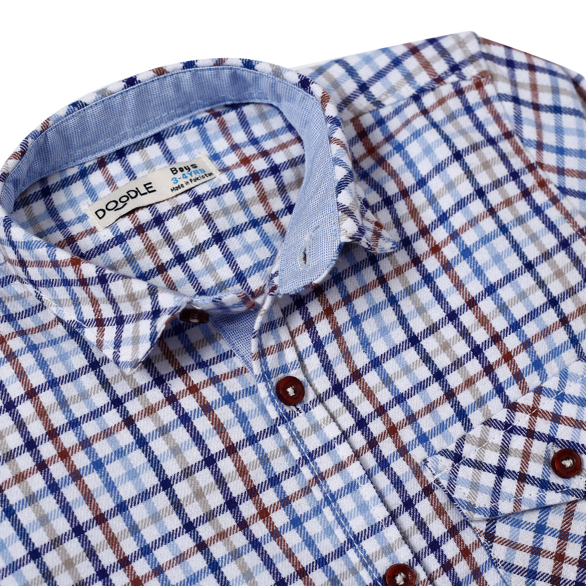 White Navy Checkered Shirt