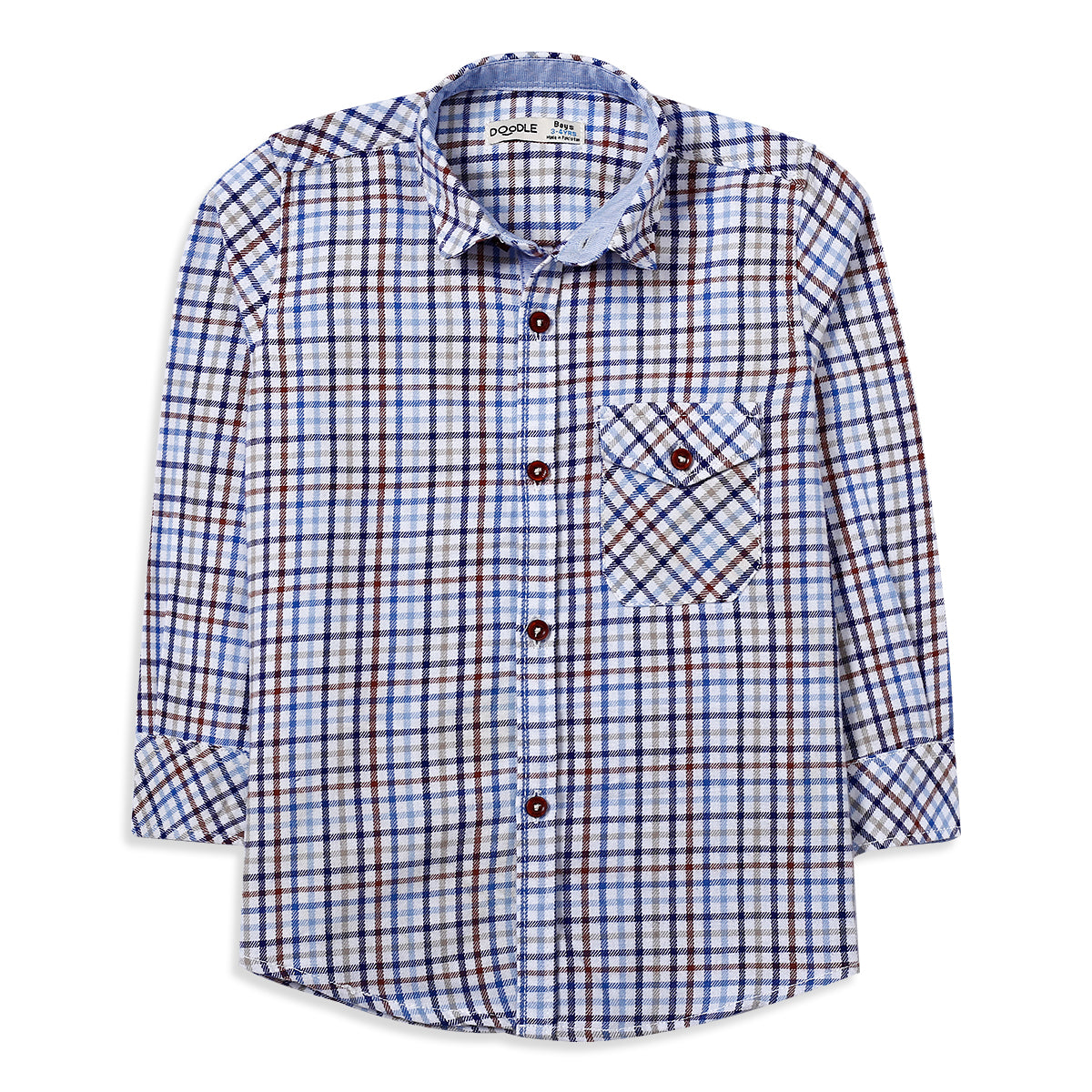 White Navy Checkered Shirt