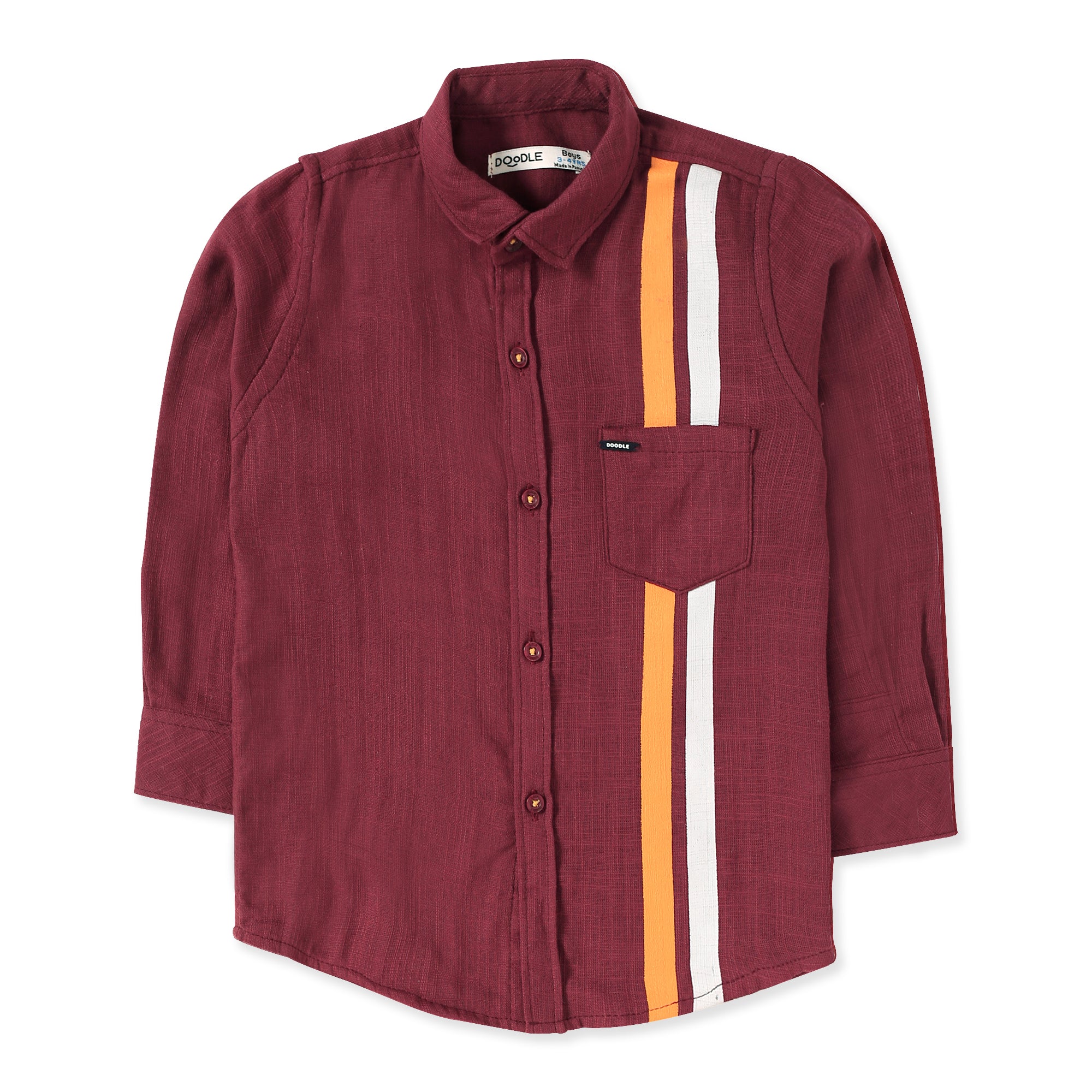 Maroon Printed Stripes Shirt