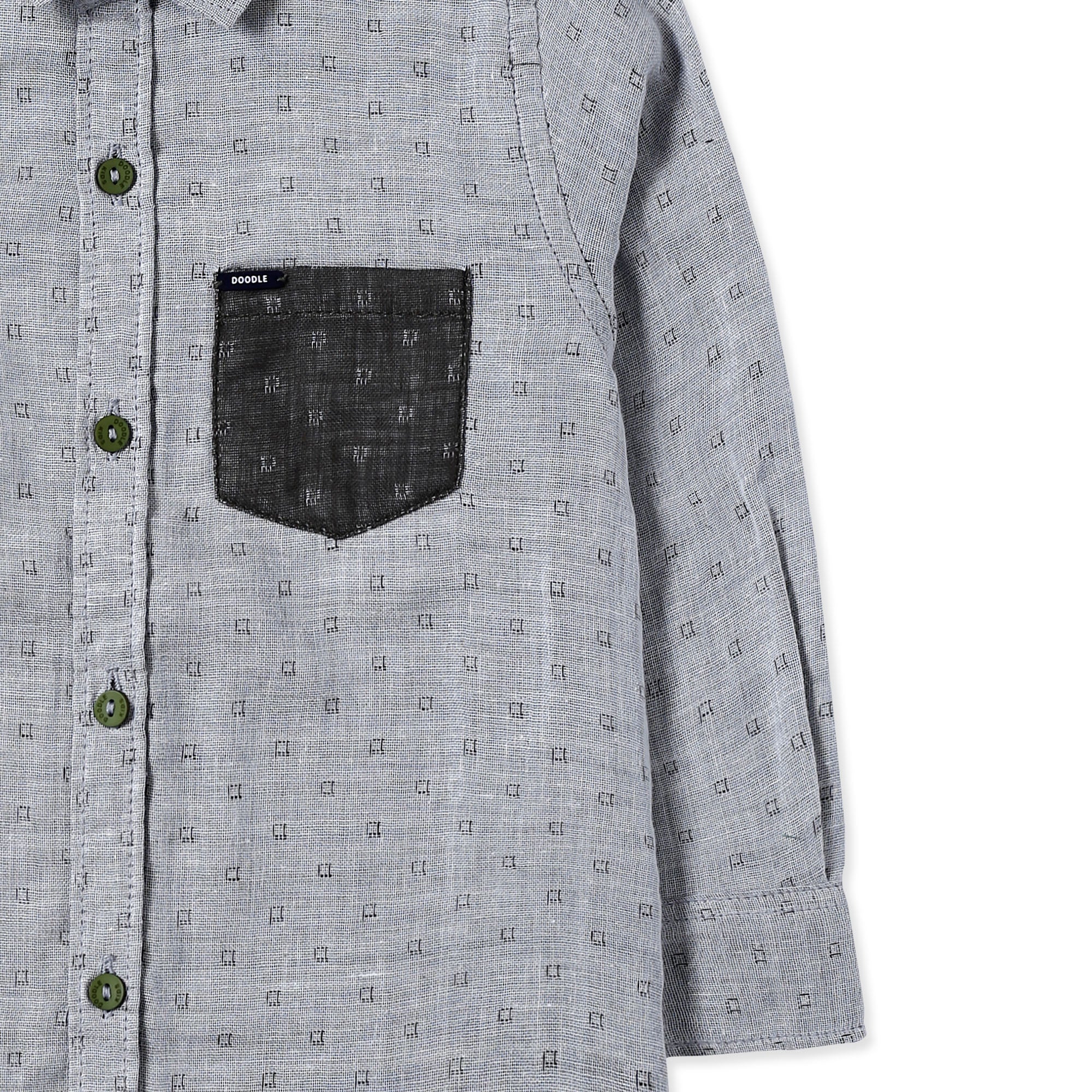 Grey Bonded Fabric Casual Shirt