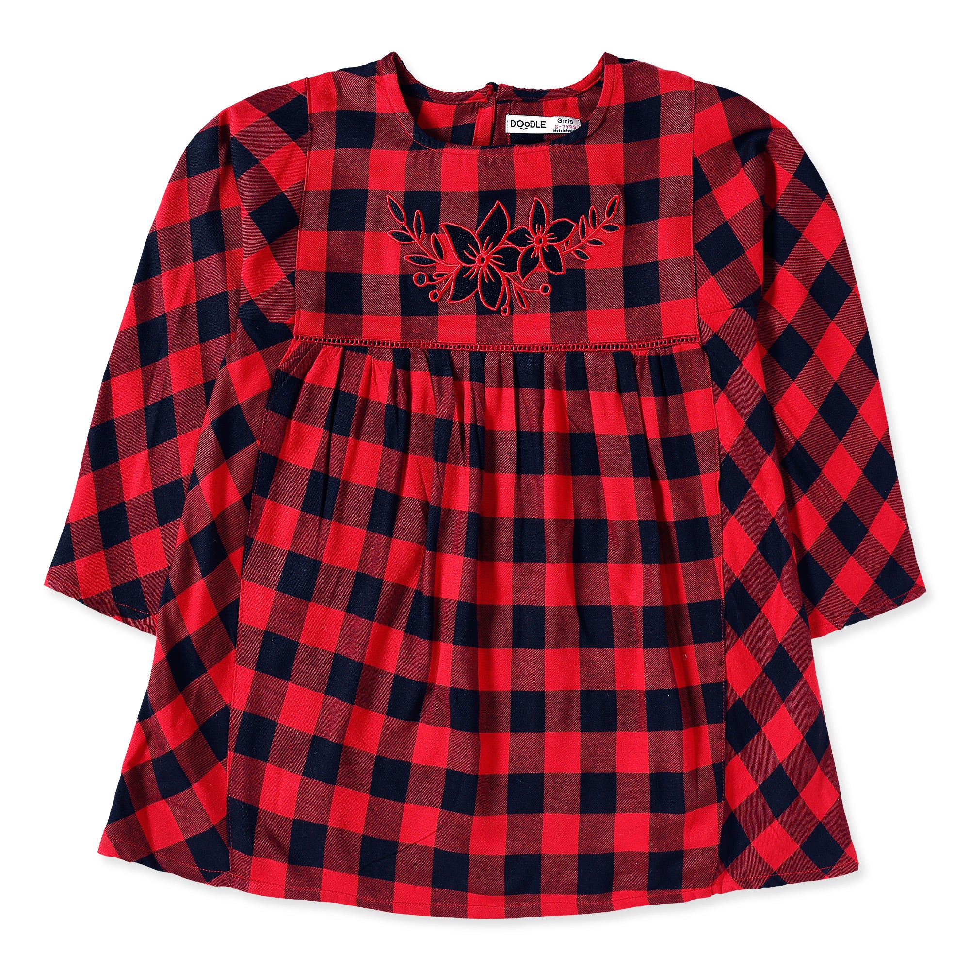 Flanel Red Checkered Woven Top