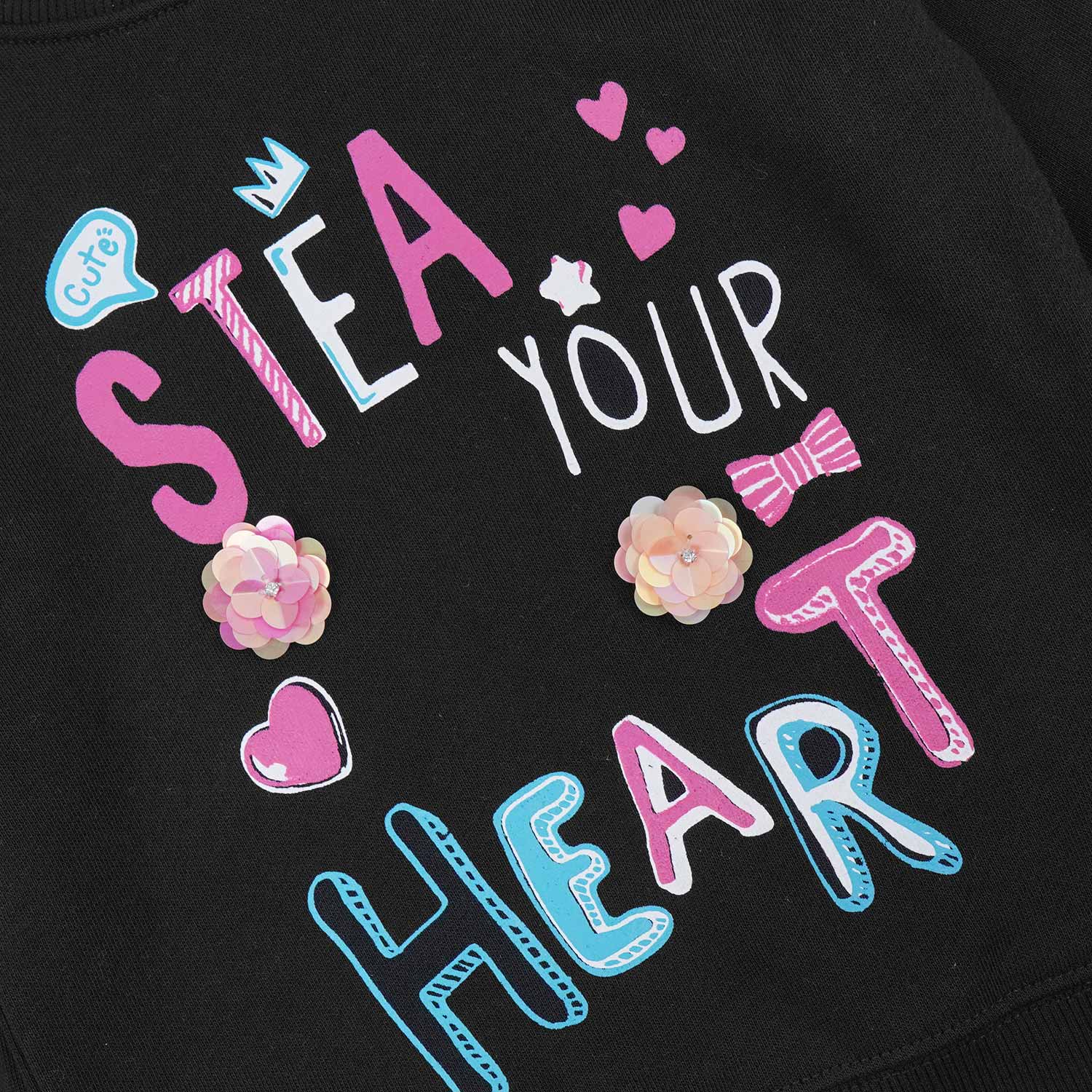 Black "Steal Your Heart" Fleece Sweatshirt