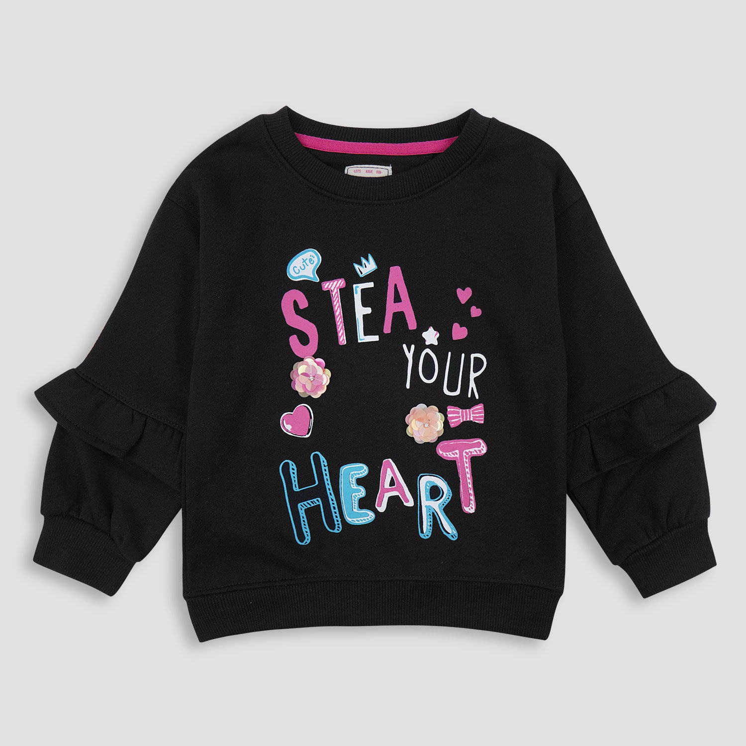 Black "Steal Your Heart" Fleece Sweatshirt