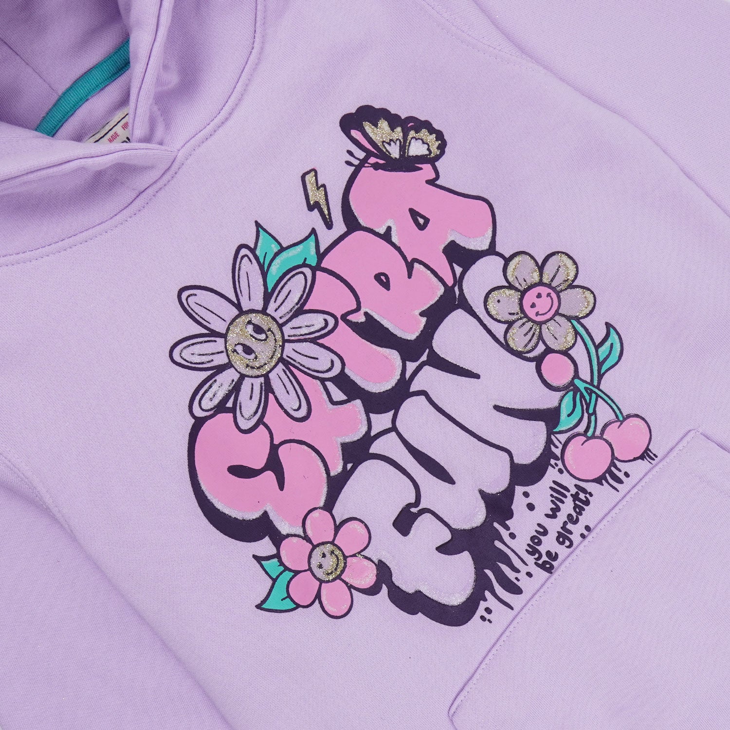 Lilac "Super Fun" Fleece Hoodie