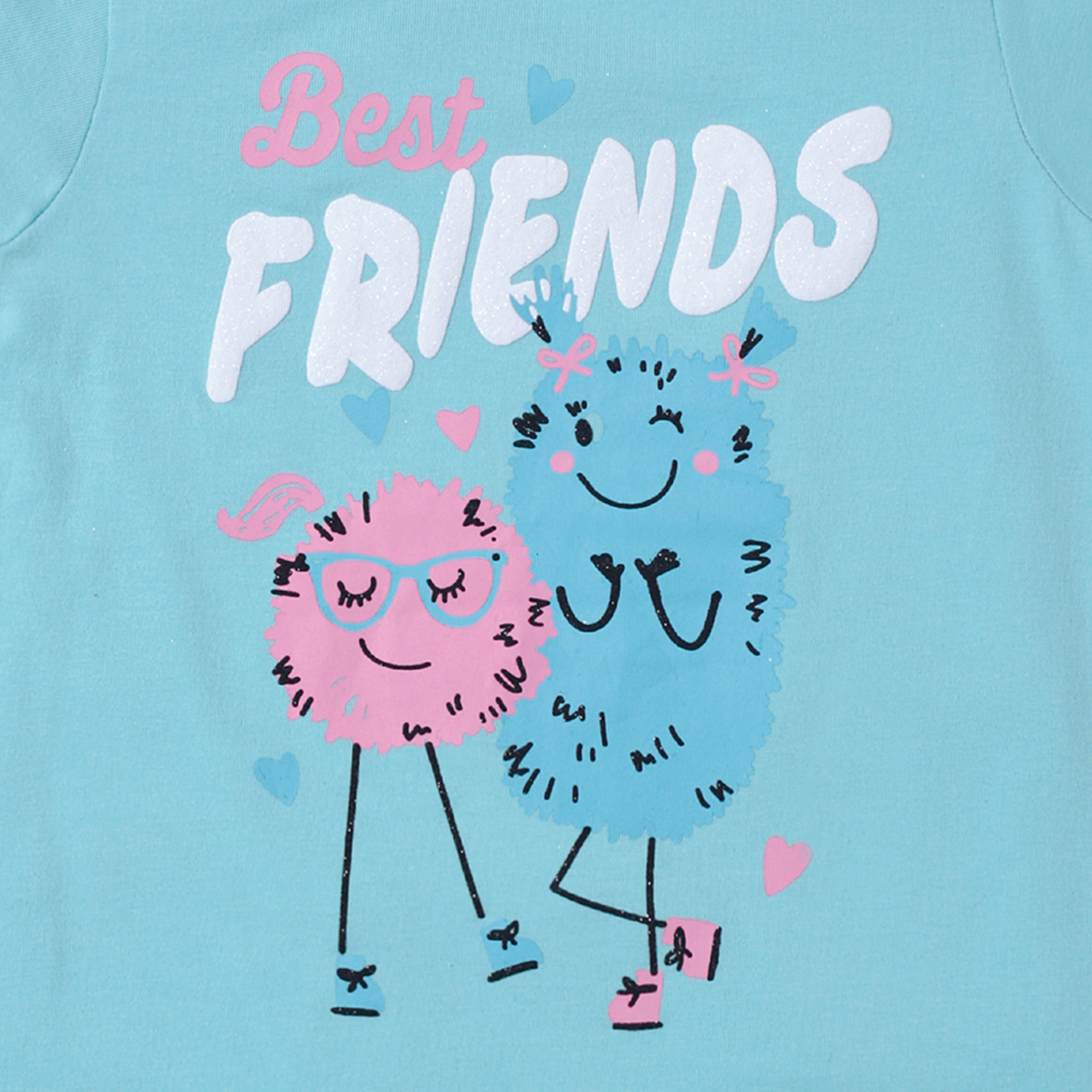 GIRLS BEST FRIENDS GRAPHIC TEE-004898-SKY