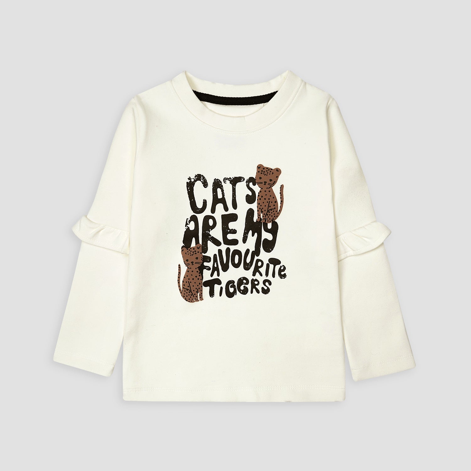 GIRLS CAT TIGER GRAPHIC TEE-004985-WHT