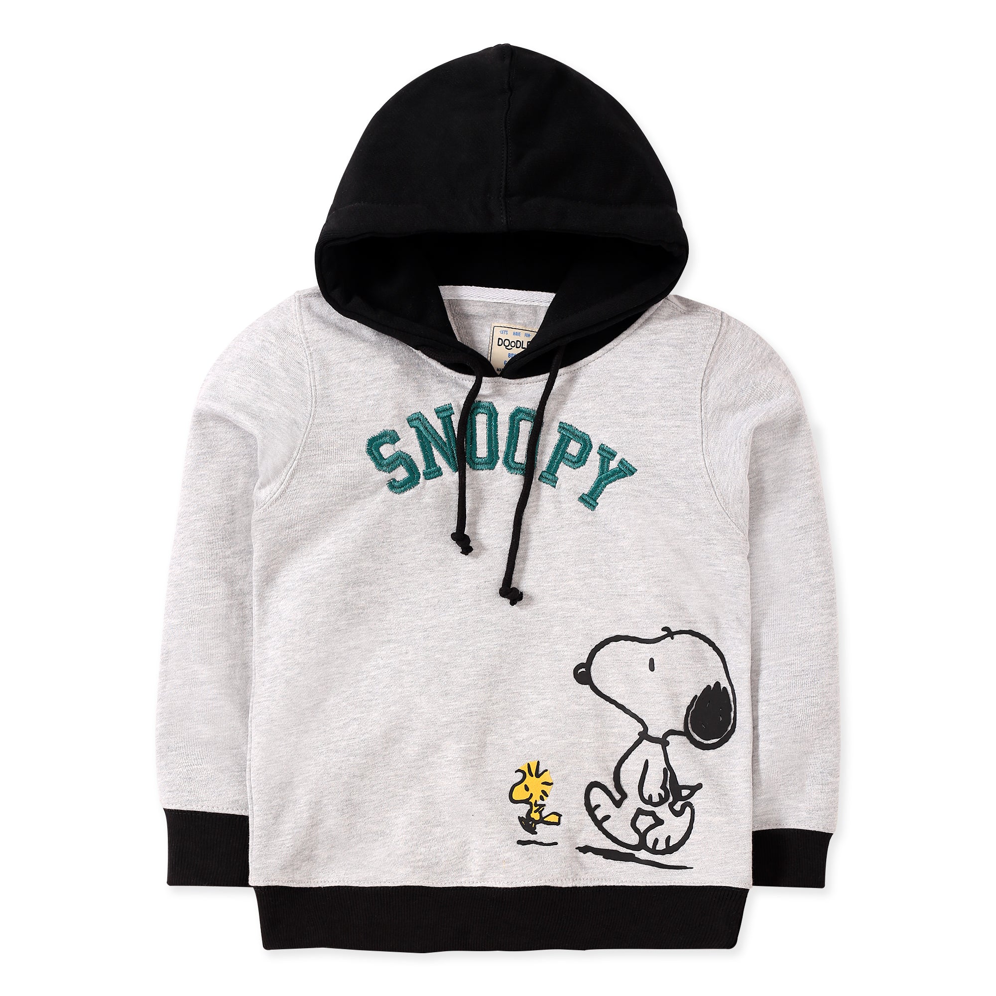 Light Grey Snoopy Font Graphic Hoodie