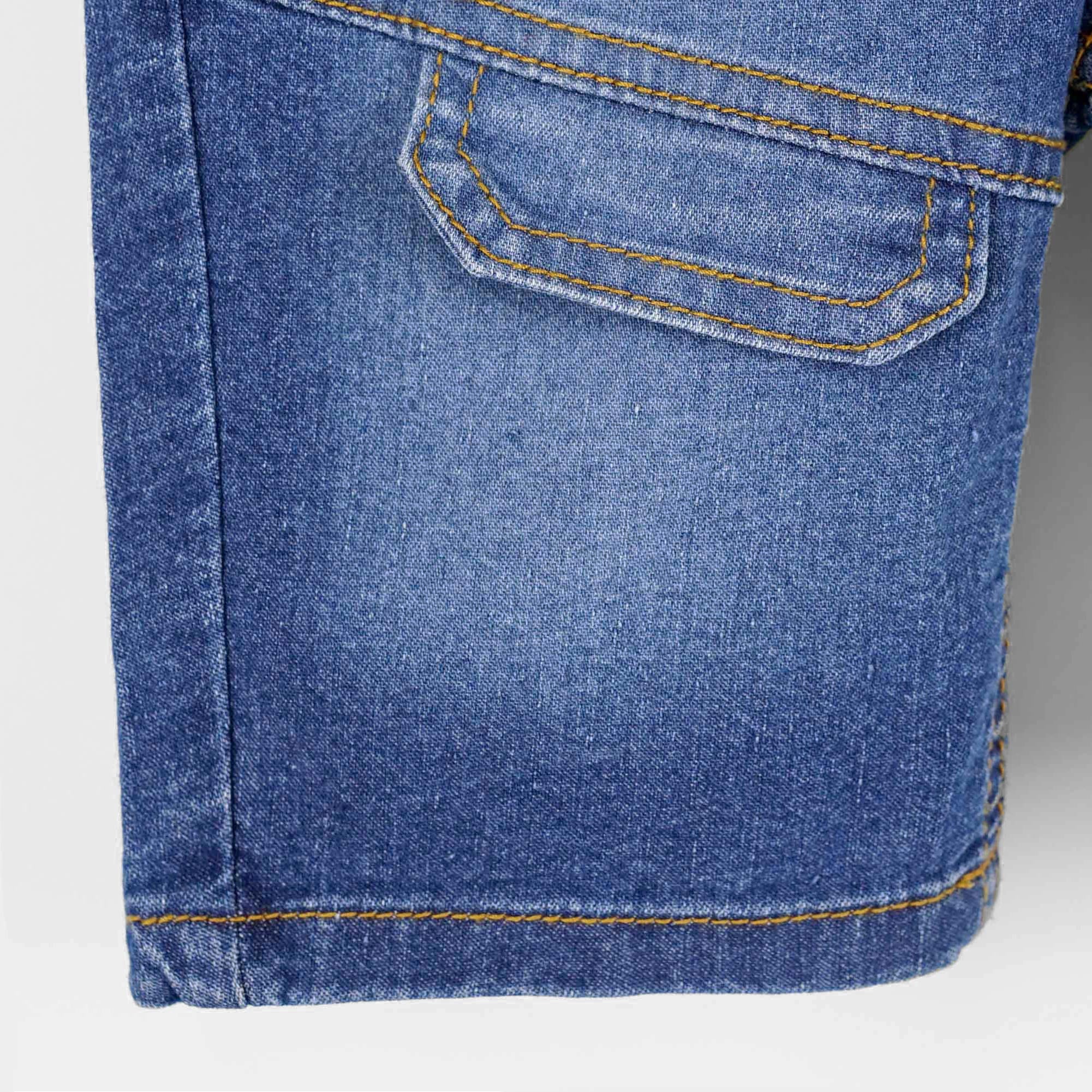 Navy Denim Flop Pocket Short