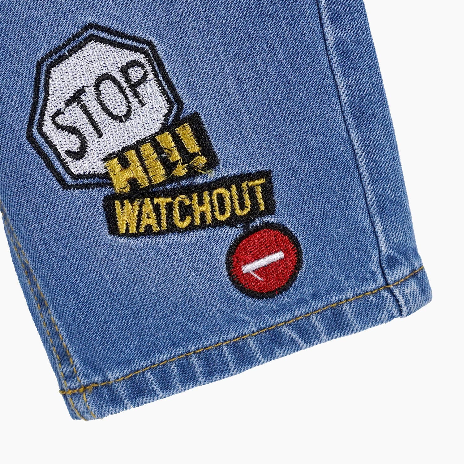 Blue Denim Stop Hi Watchout Short