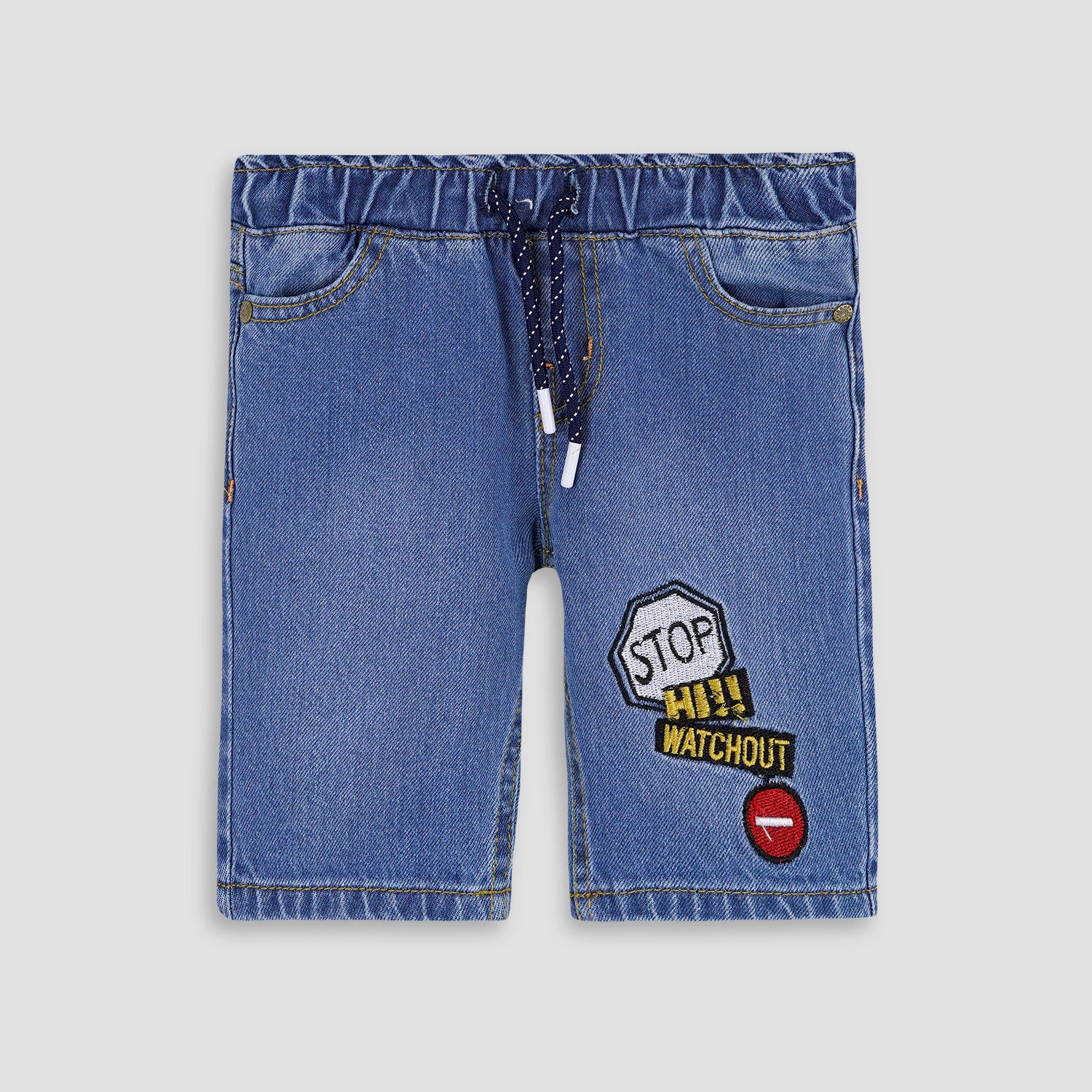 Blue Denim Stop Hi Watchout Short