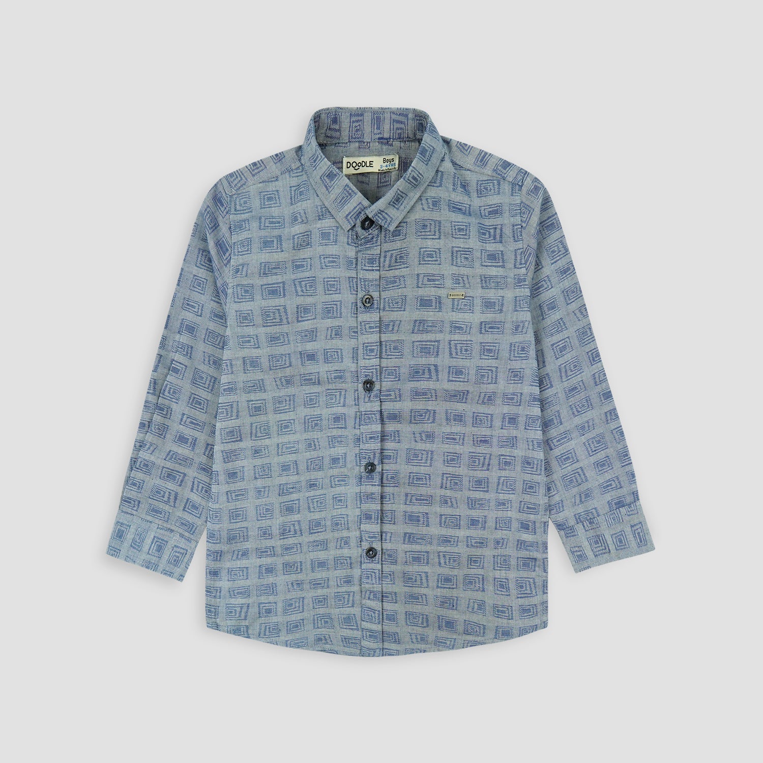 Boys basic Sky Printed casual Shirt