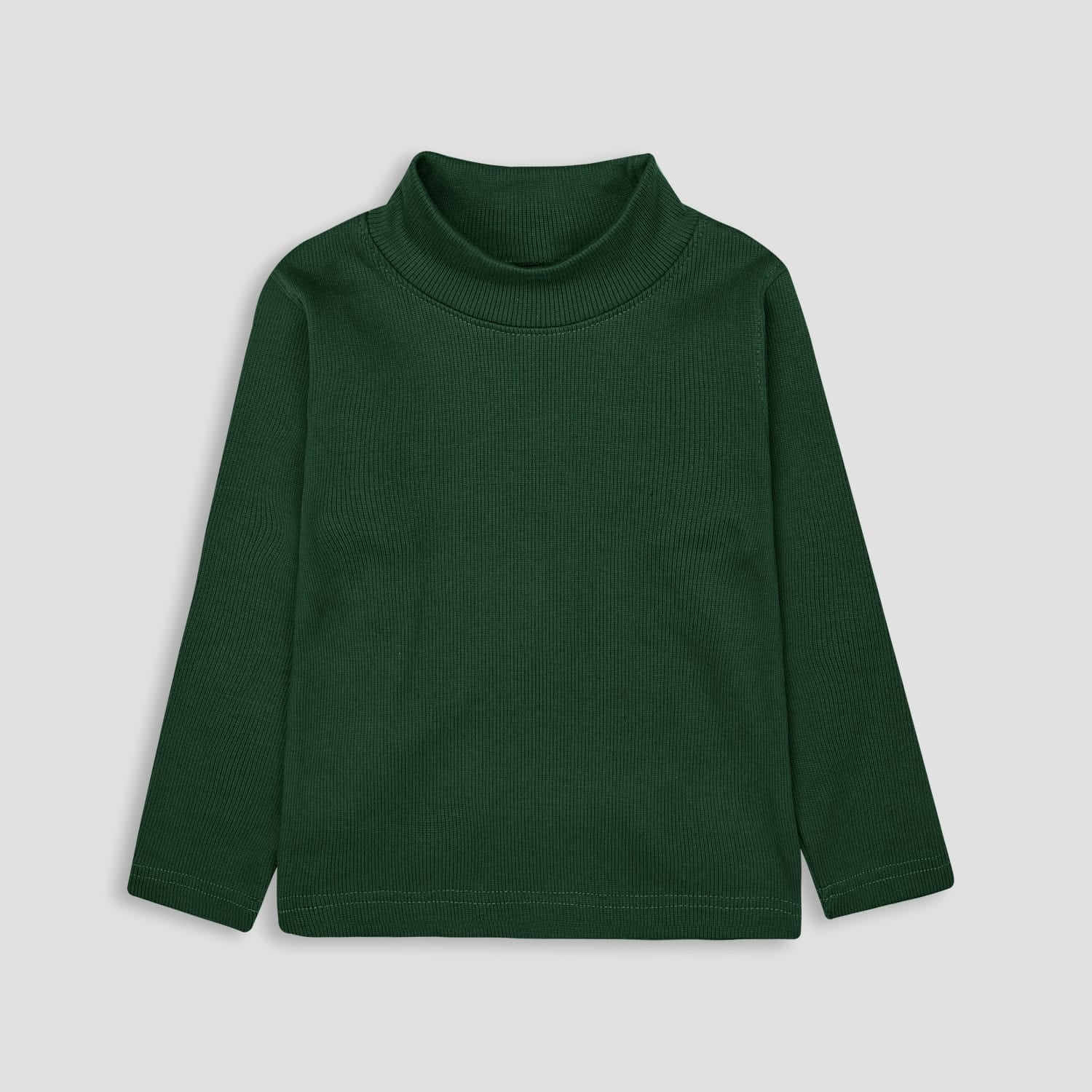 Boys Dark Green Mock Neck