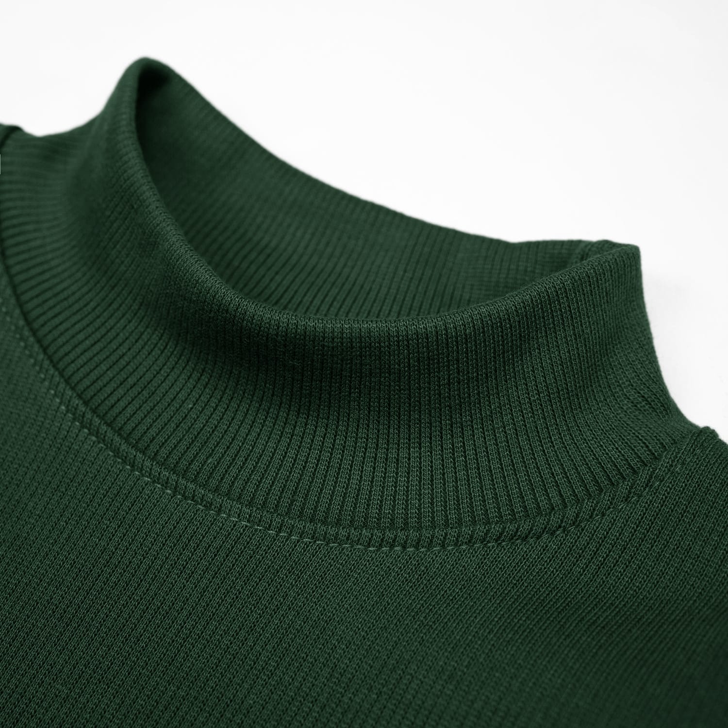 Boys Dark Green Mock Neck