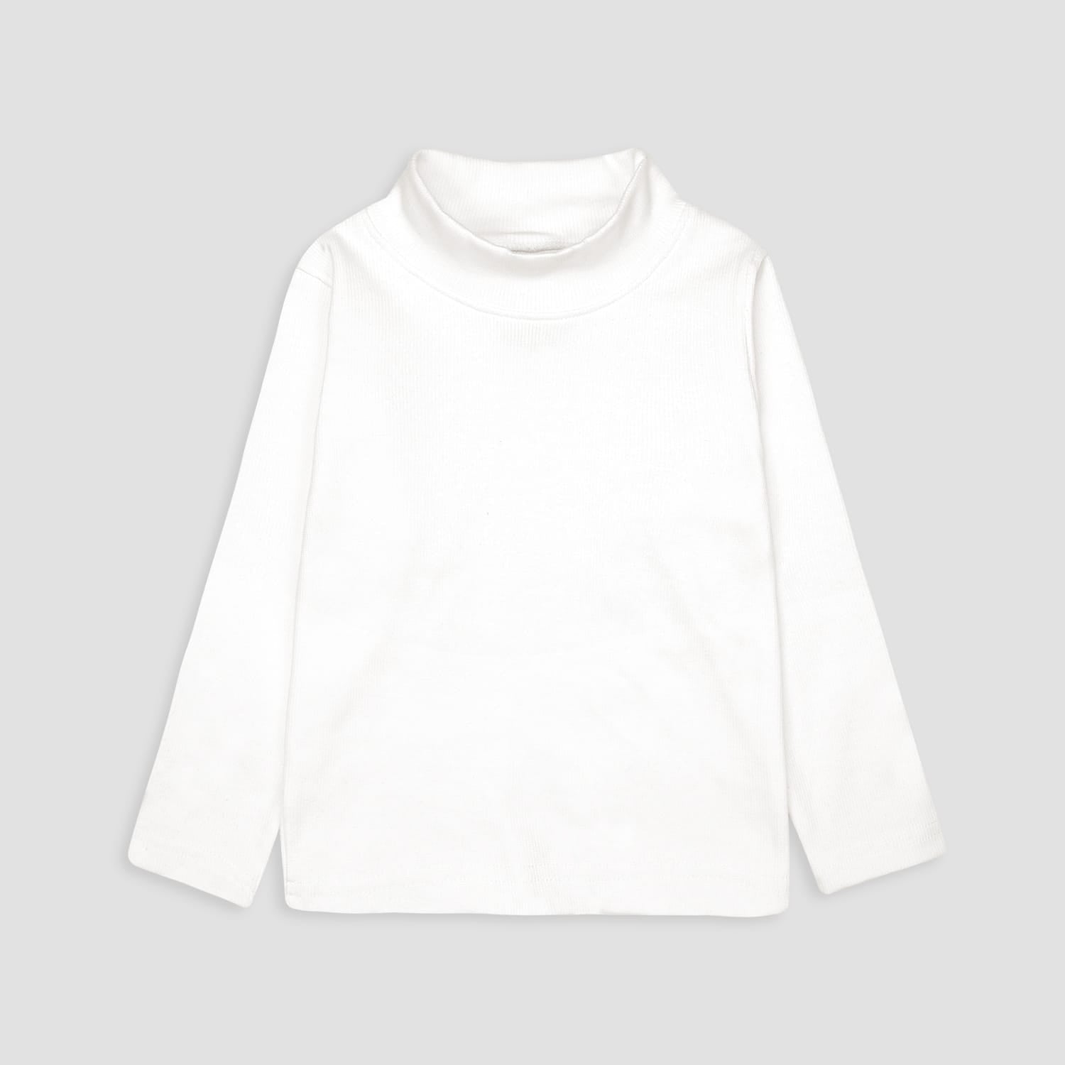 Boys White Mock Neck