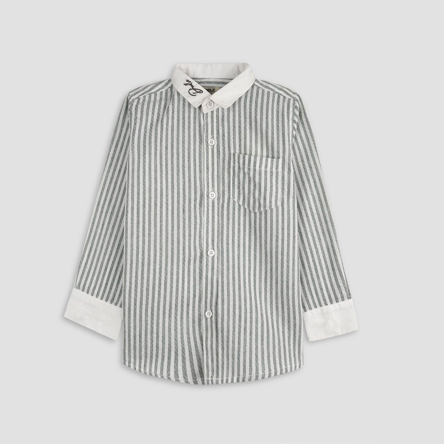 BOYS CONTRAST COLLER STRIPER SHIRT-005213-GSW