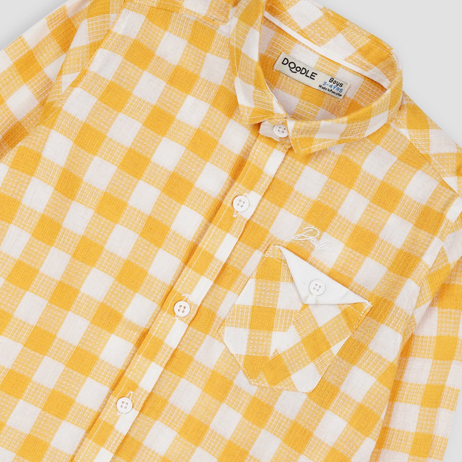 Boys Cut&Sew Contrast Pocket Check Shirt-005214-Cmw