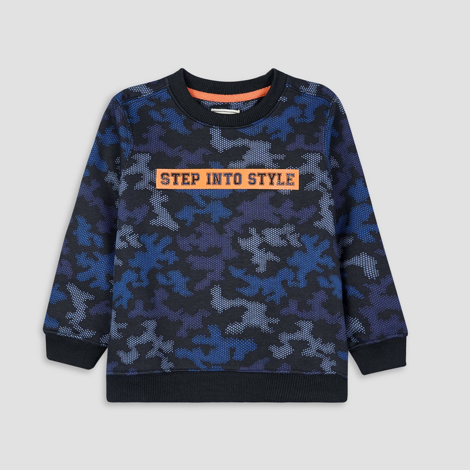 Boys Camo Font Graphic Sweat Shirt-005227-Cmu