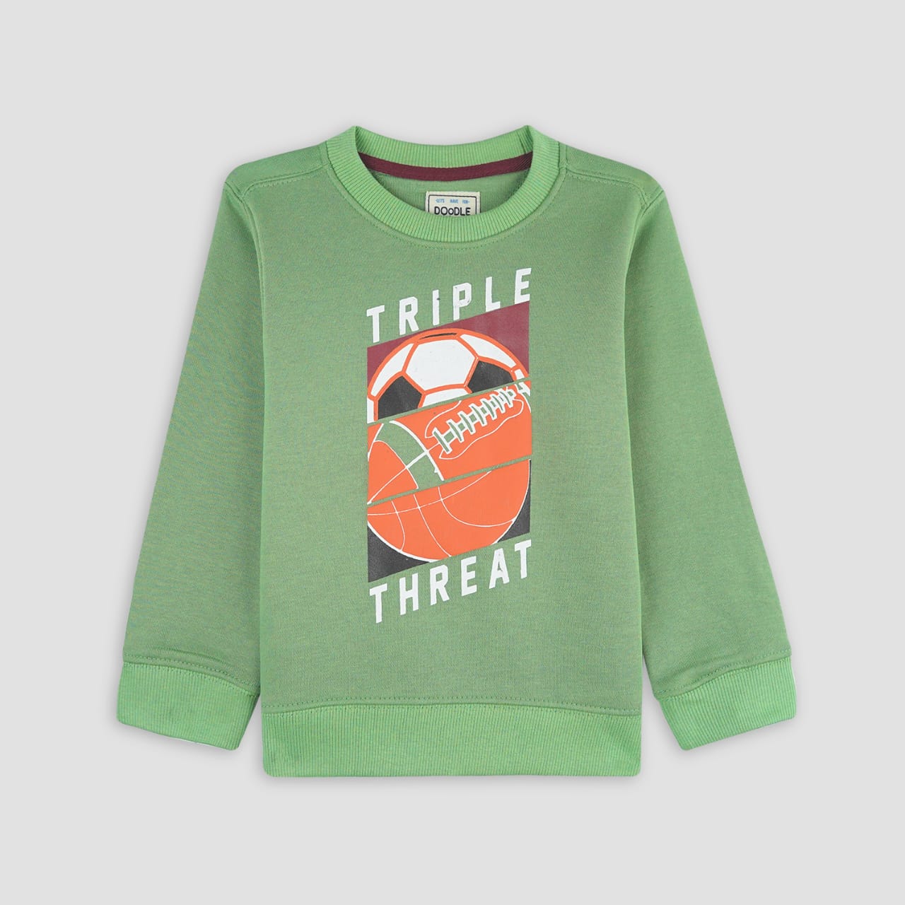 Peppermint Green "Football" Graphic Sweat Shirt