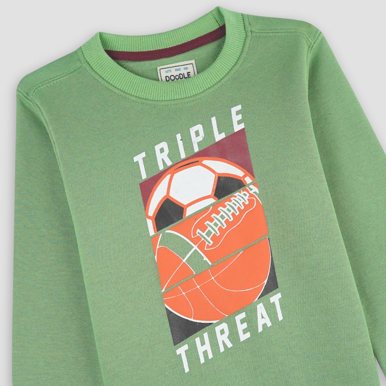 Peppermint Green "Football" Graphic Sweat Shirt