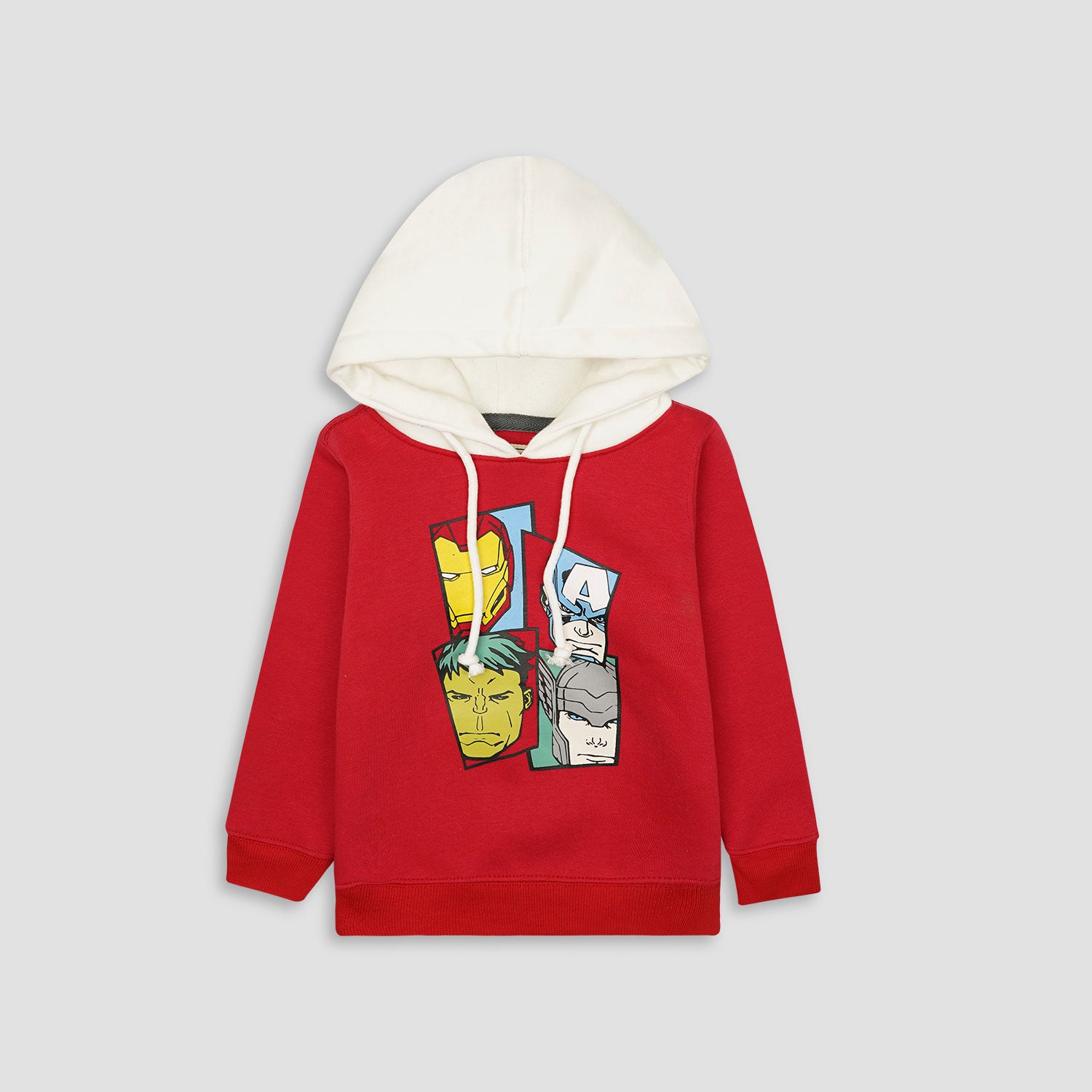 BOYS CONTRAST HOOD AVENGERS GRAPHIC-005239-RED