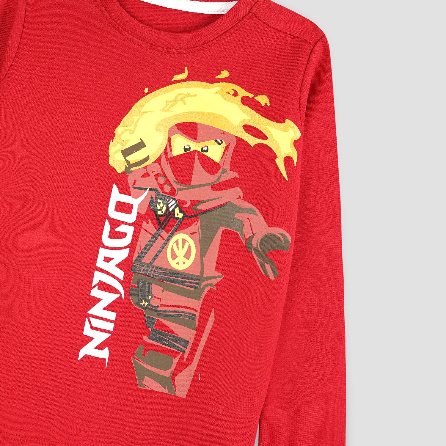 BOYS NINJA FULL SLEEVE GRAPHIC TEE-005240-RED