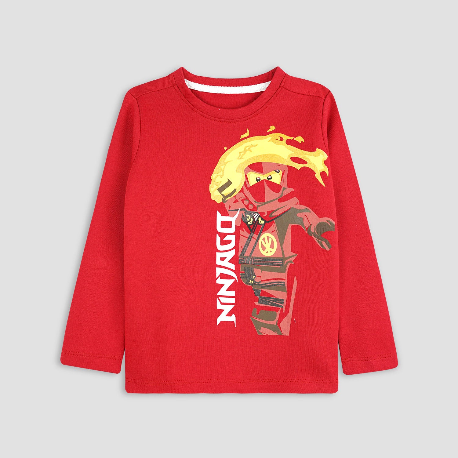 BOYS NINJA FULL SLEEVE GRAPHIC TEE-005240-RED