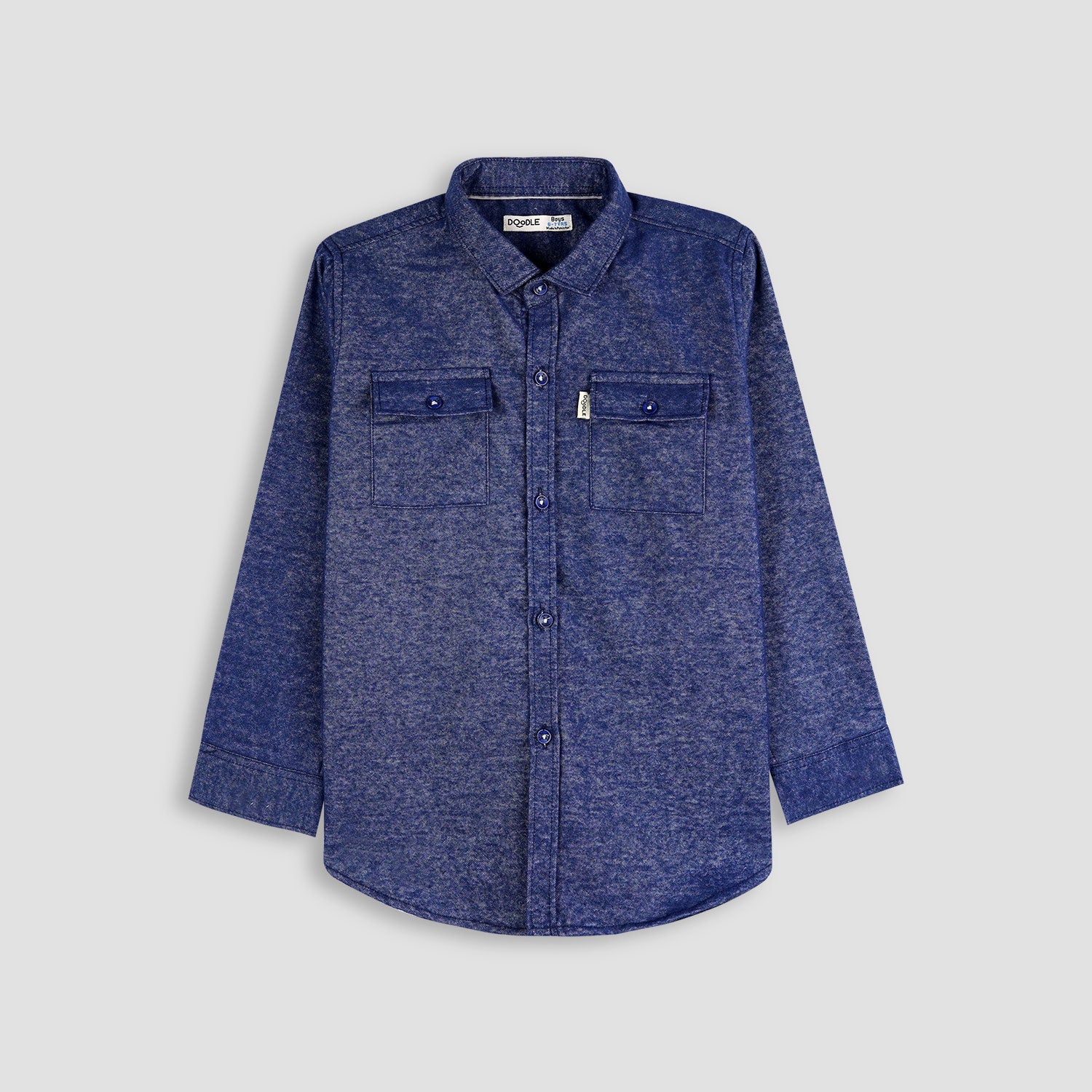 Boys Double Pocket Flannel Shirt-005245-DNB