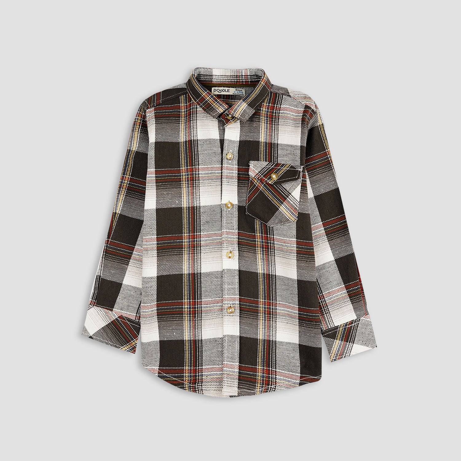 BOYS POCKET WITH FLAP MULTI CHECK SHIRT-005252-BWC