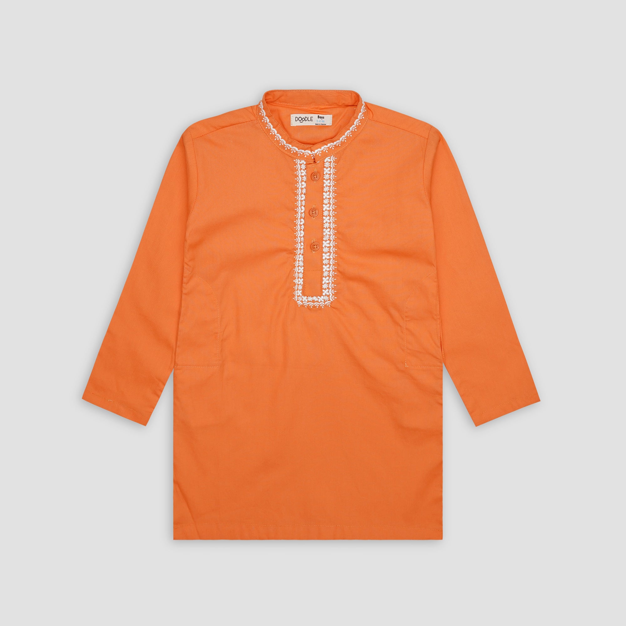 FRONT EMB BASIC KURTA-005346-ORG