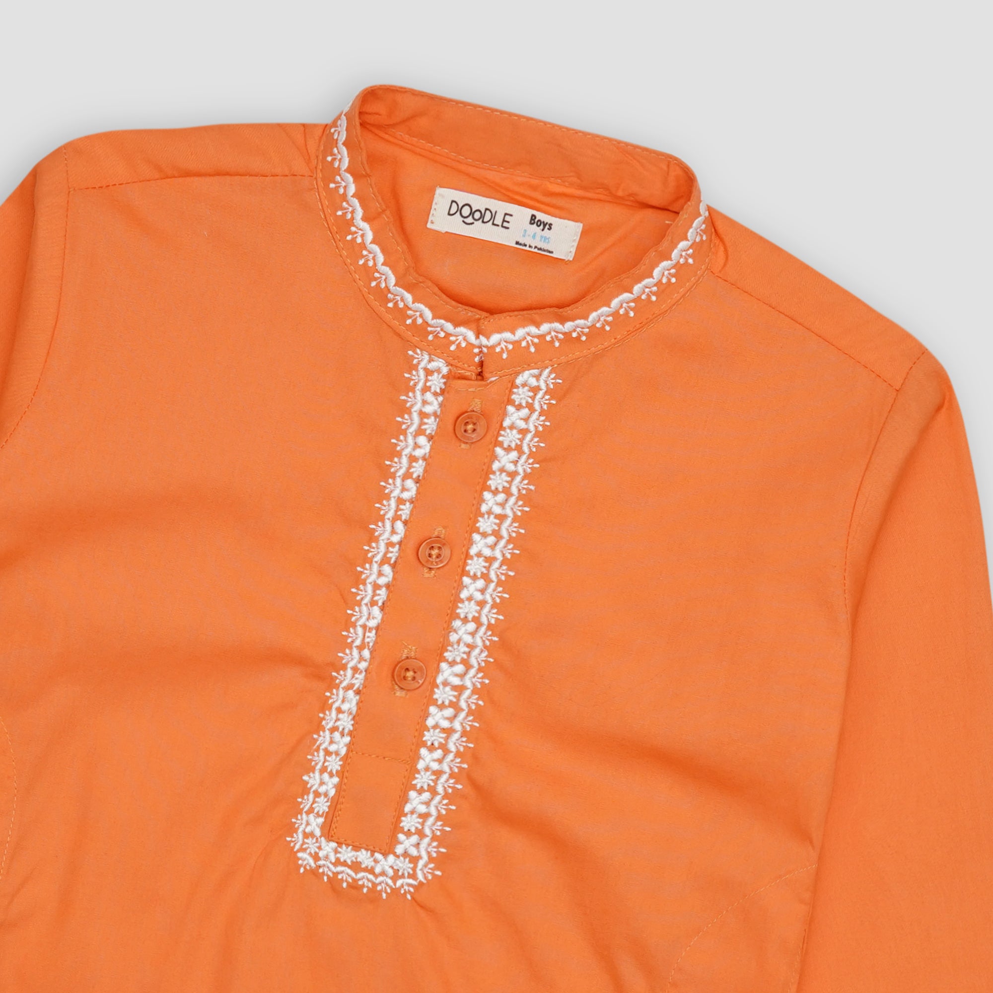 FRONT EMB BASIC KURTA-005346-ORG