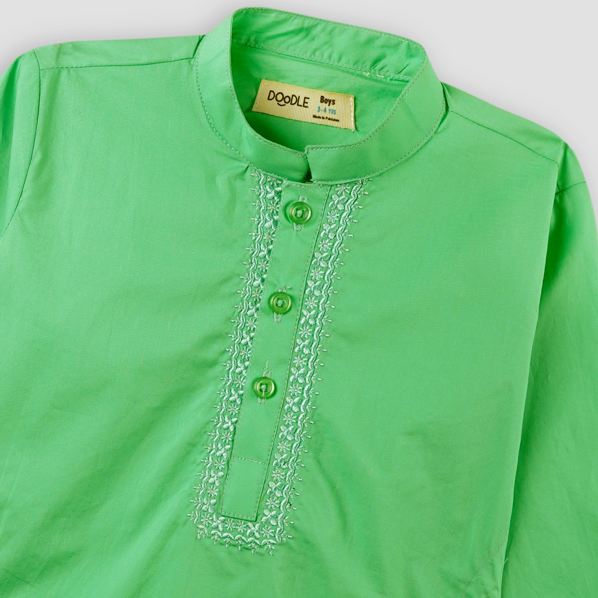 FRONT EMB BASIC KURTA-005349-GRN