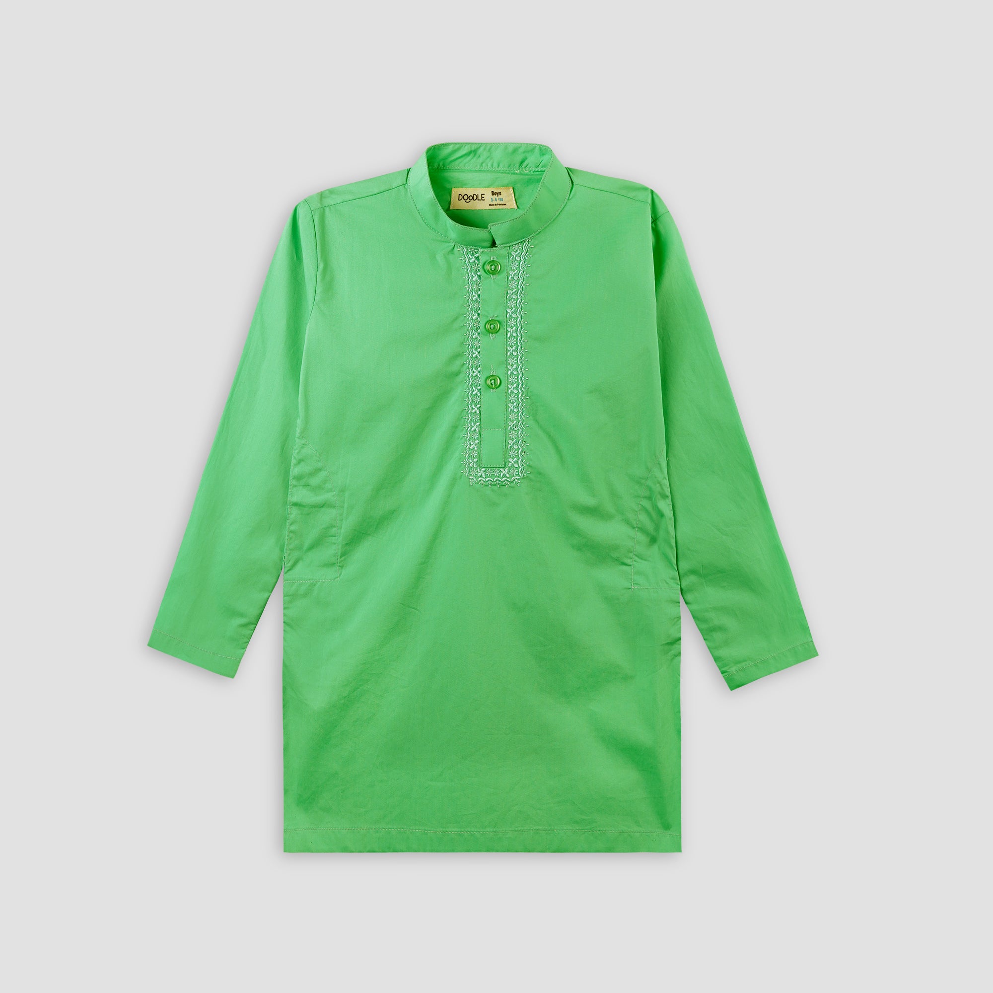 FRONT EMB BASIC KURTA-005349-GRN