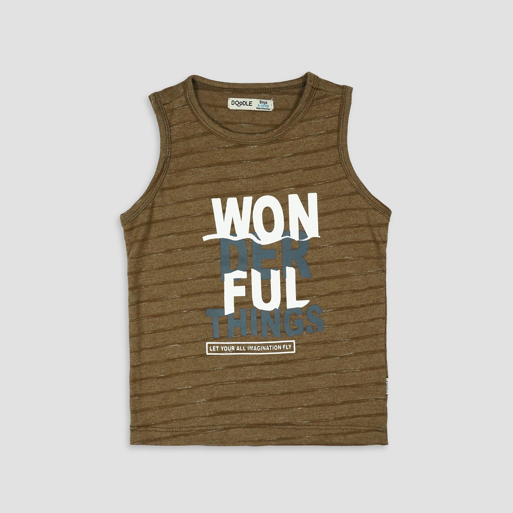 BOYS SELF TEXTURED FONTGRAPHIC VEST-005400-BST