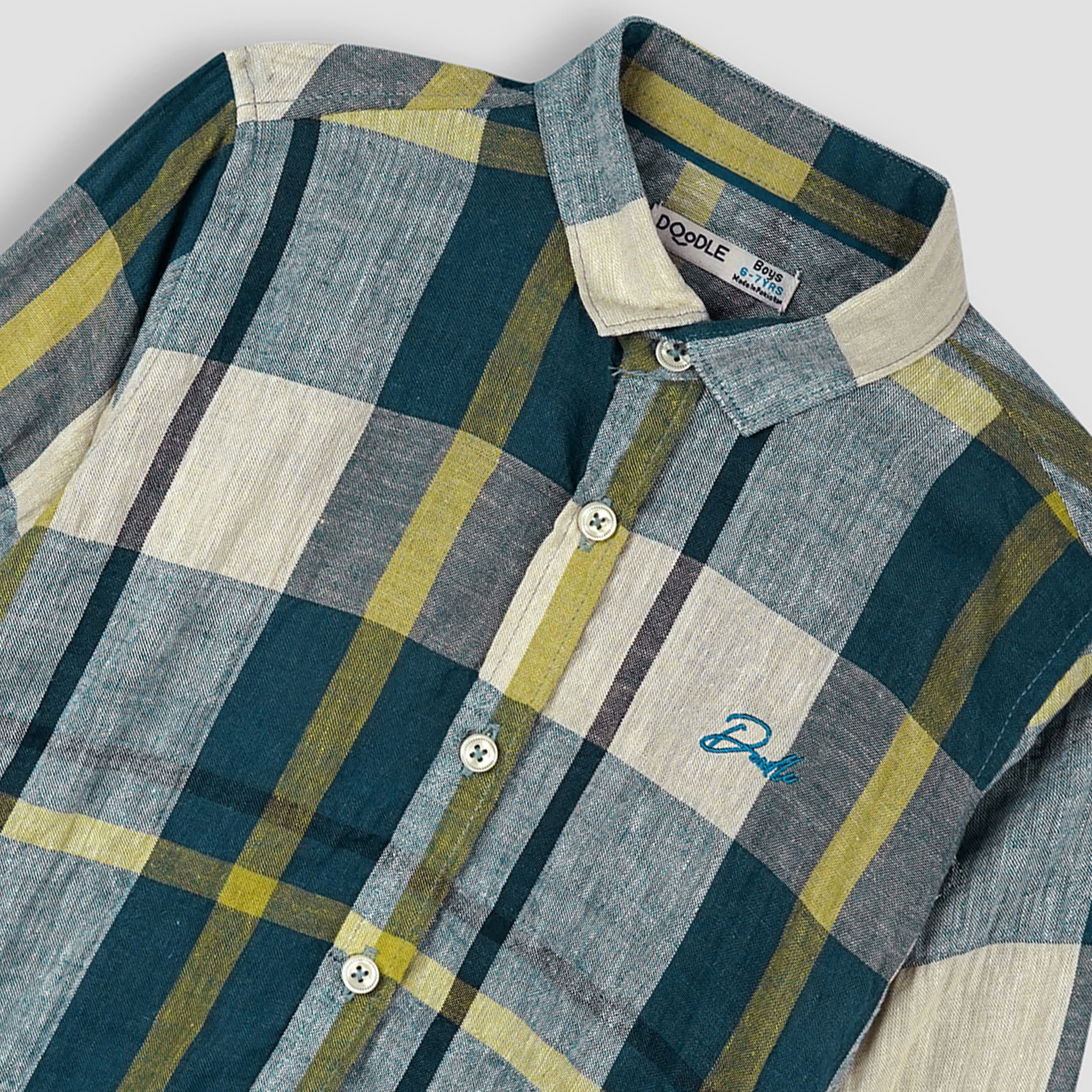 BOYS SIGN EMB MULTI CHECKER SHIRT-005422-MLC