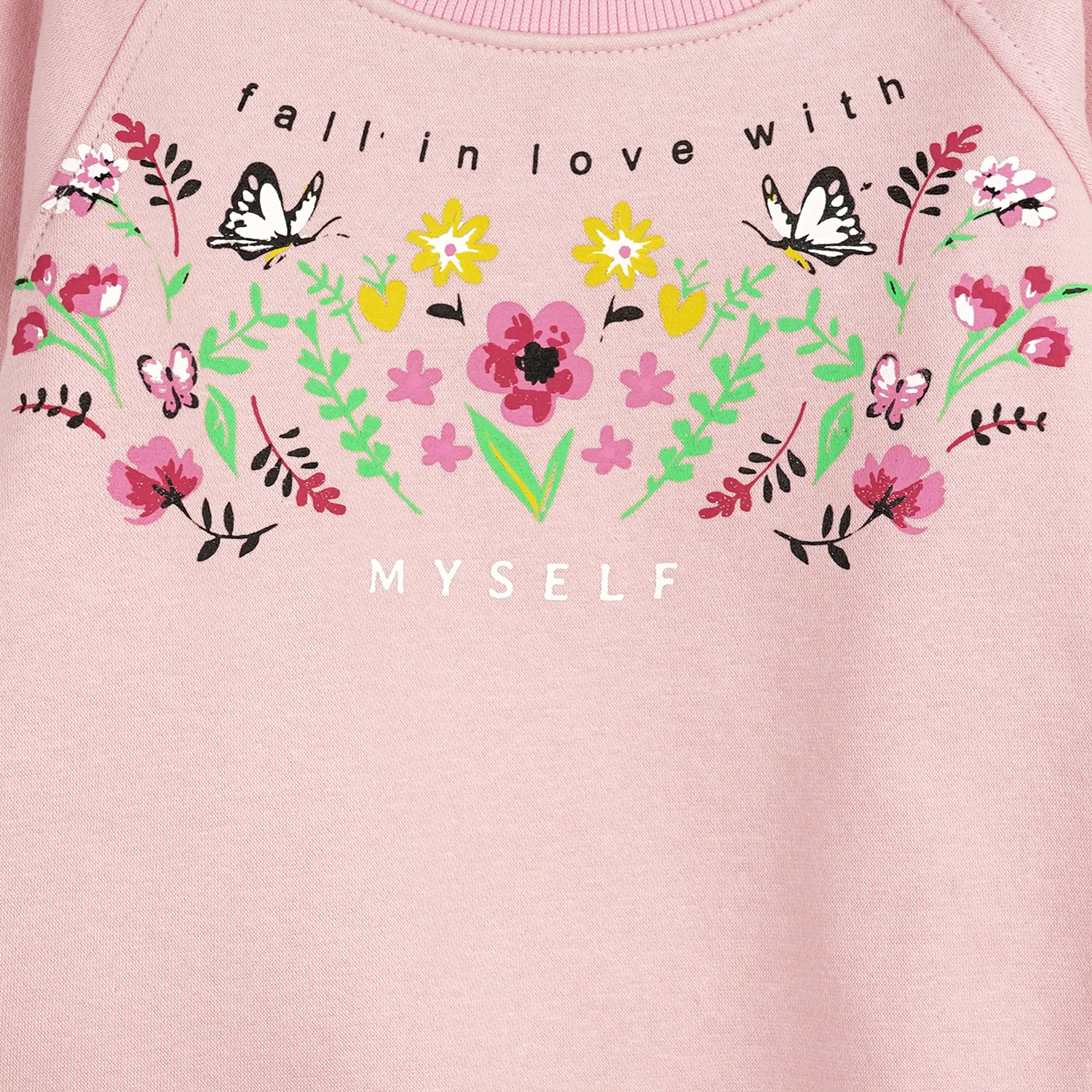 GIRLS FLORAL GRAPHIC SWEAT SHIRT-006010-PCH