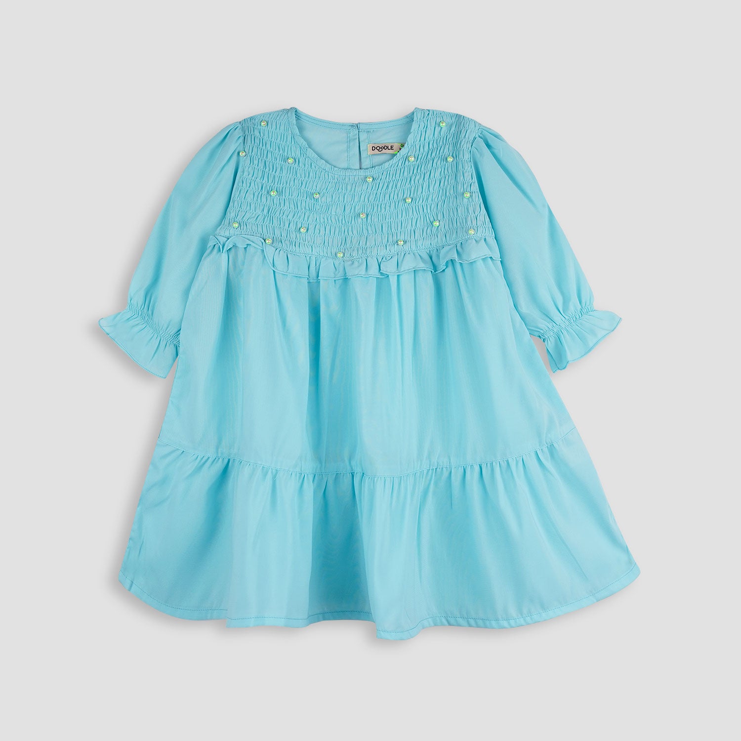 Girls Smocking Yoke Fashion Frock-006018-SKB