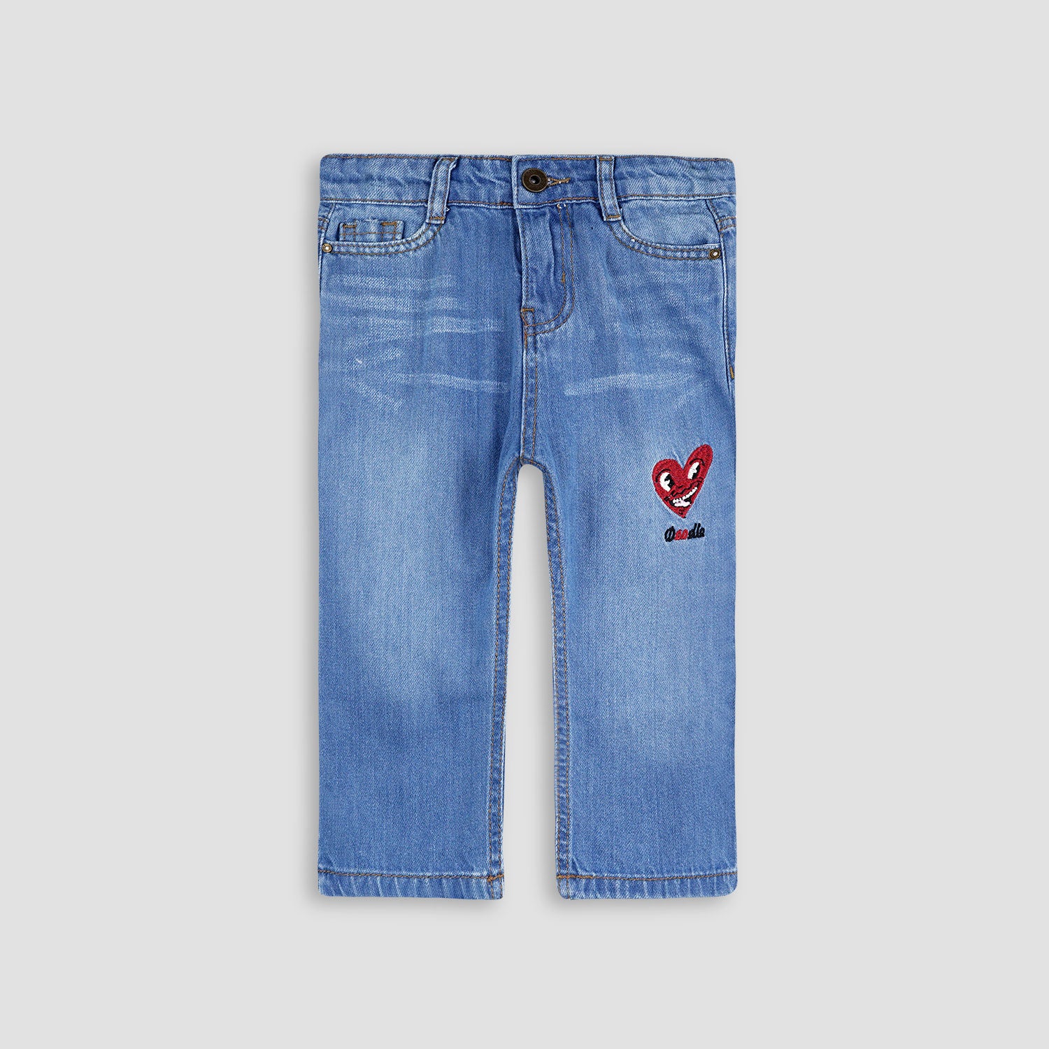 Girls Jeans Fashion Emb-006028-BLU