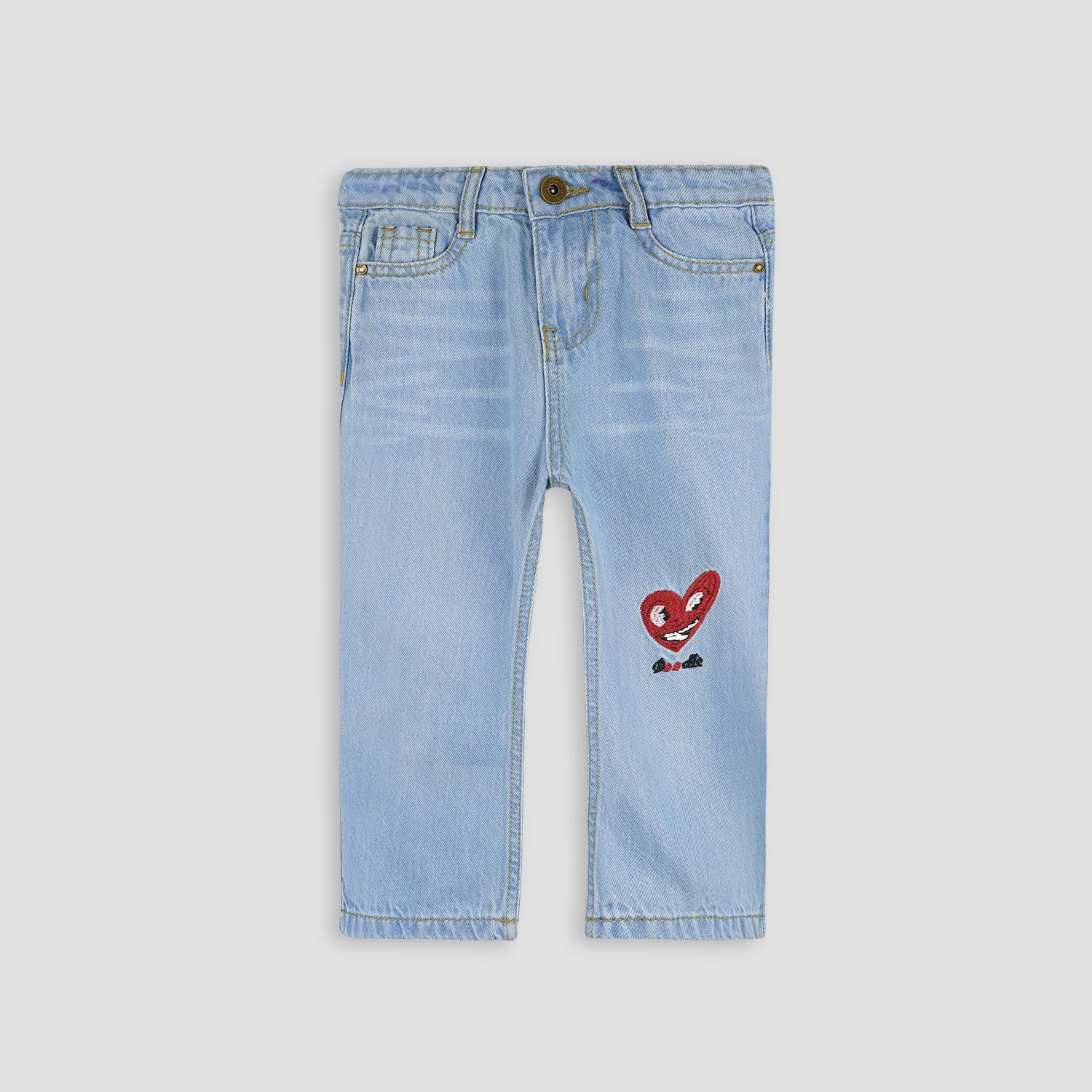 Girls Jeans Fashion Emb-006028-SKY