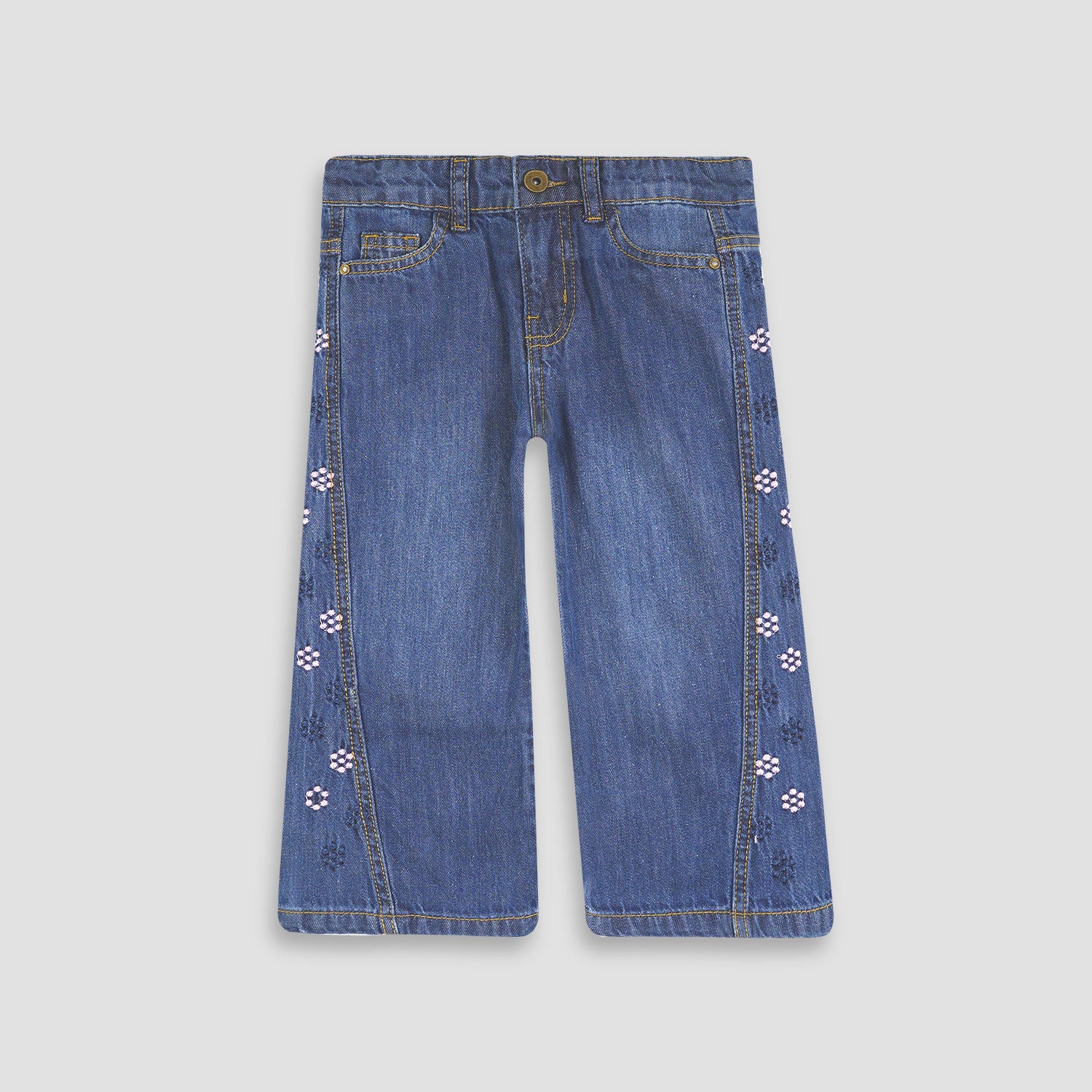 Girls Jeans Fashion Emb-006029-BLU