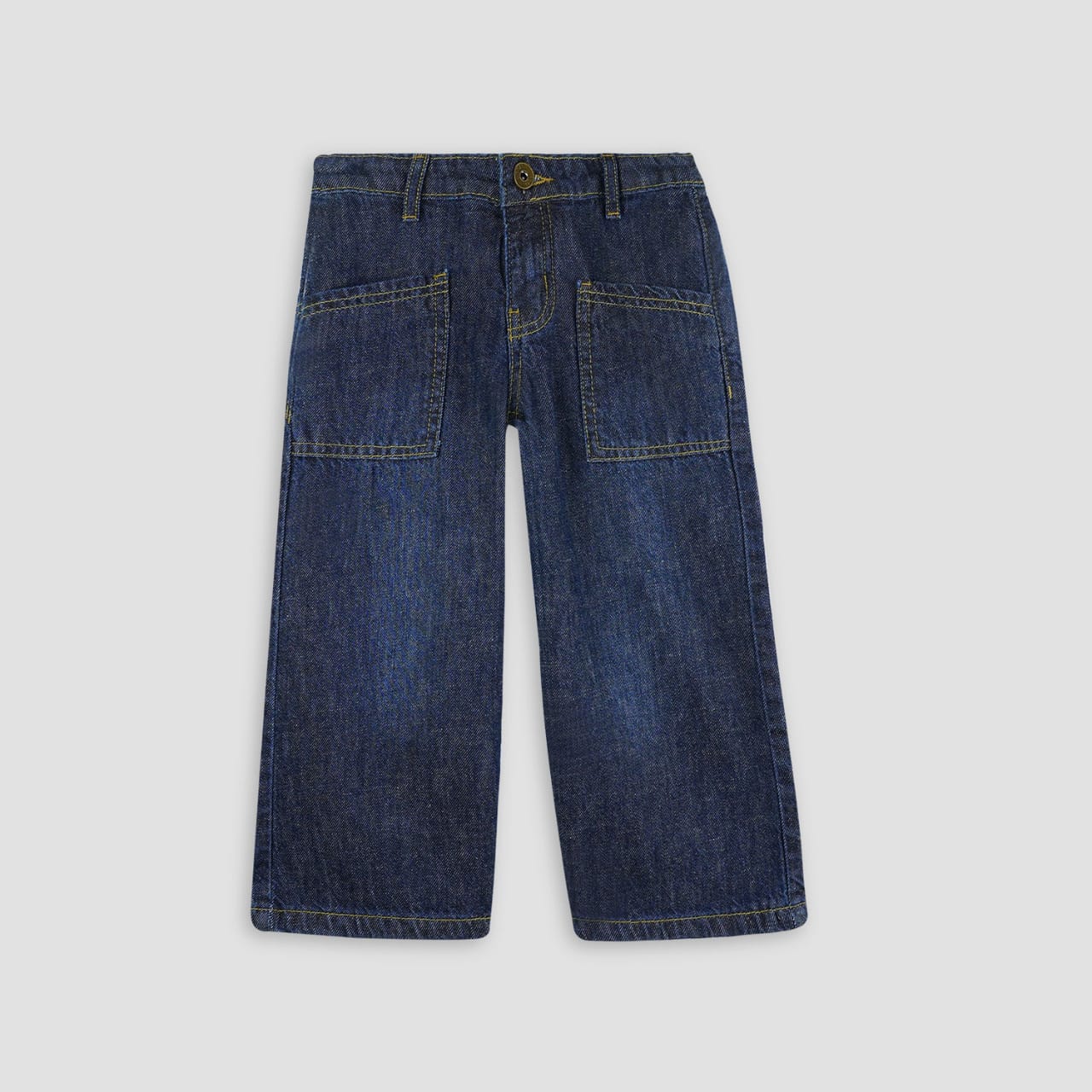 Girls Navy Bellbottom Jeans