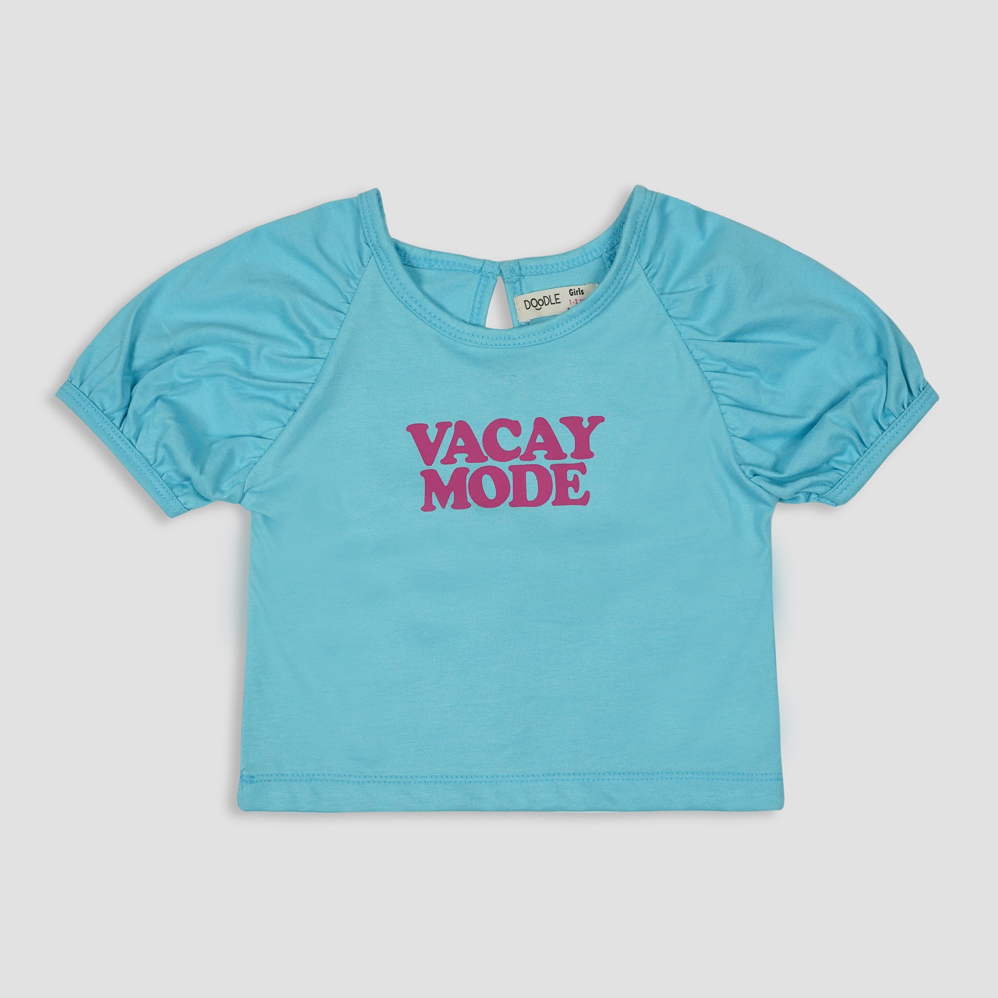 GIRLS HIGH LOW RAGLAN GRAPHIC TEE-006104-BLU