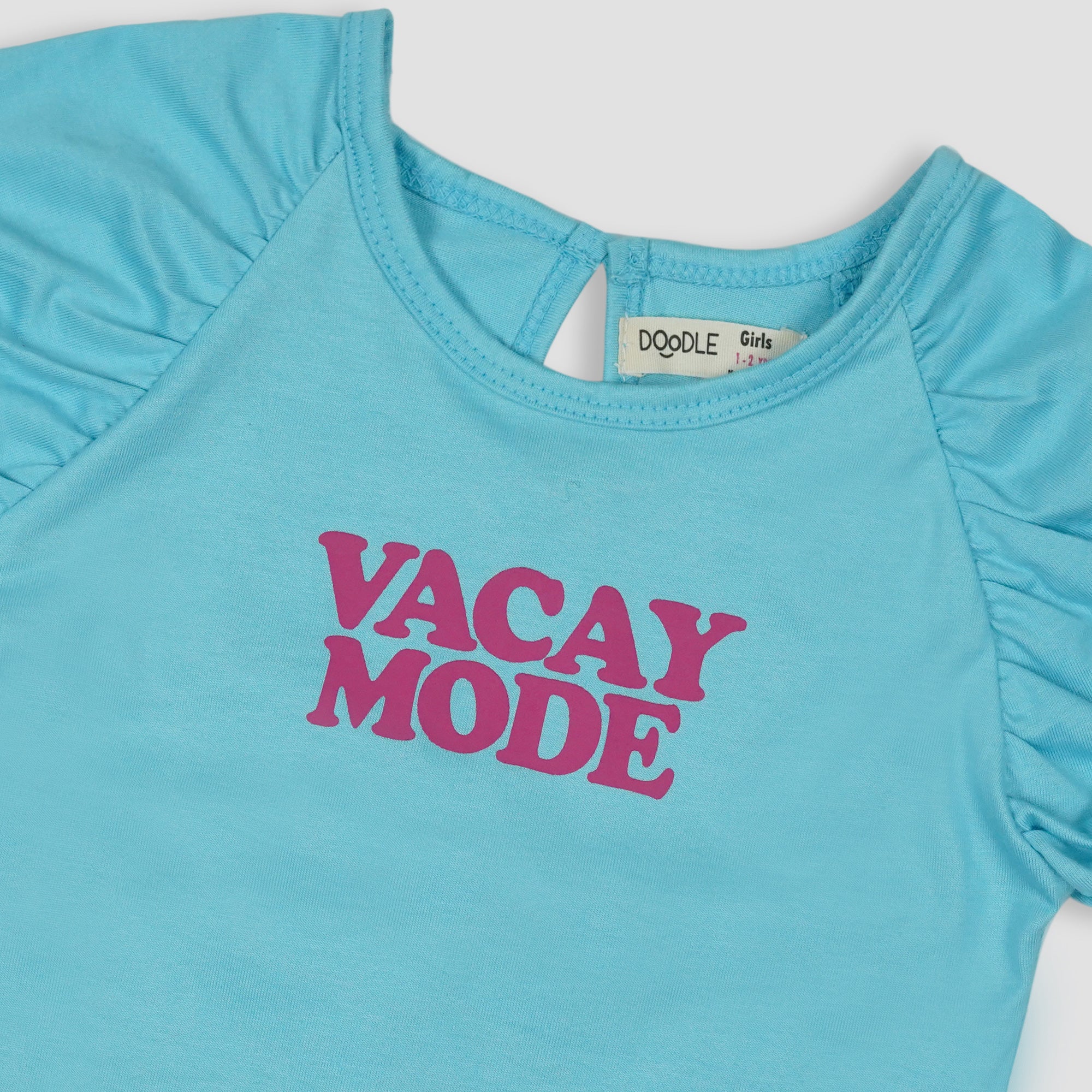 GIRLS HIGH LOW RAGLAN GRAPHIC TEE-006104-BLU