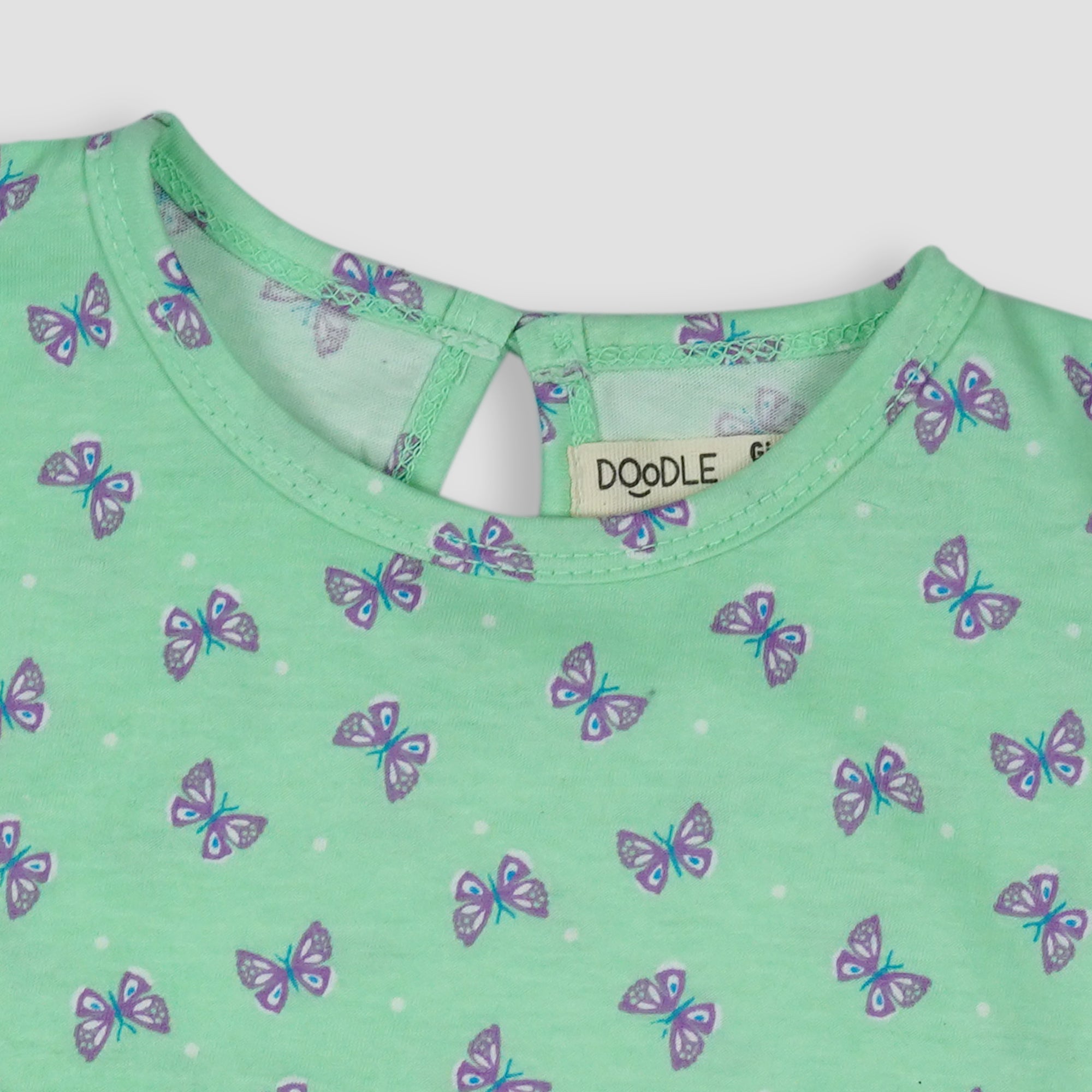 GIRLS BUTTERFLY PRINTED TEE-006112-GRT