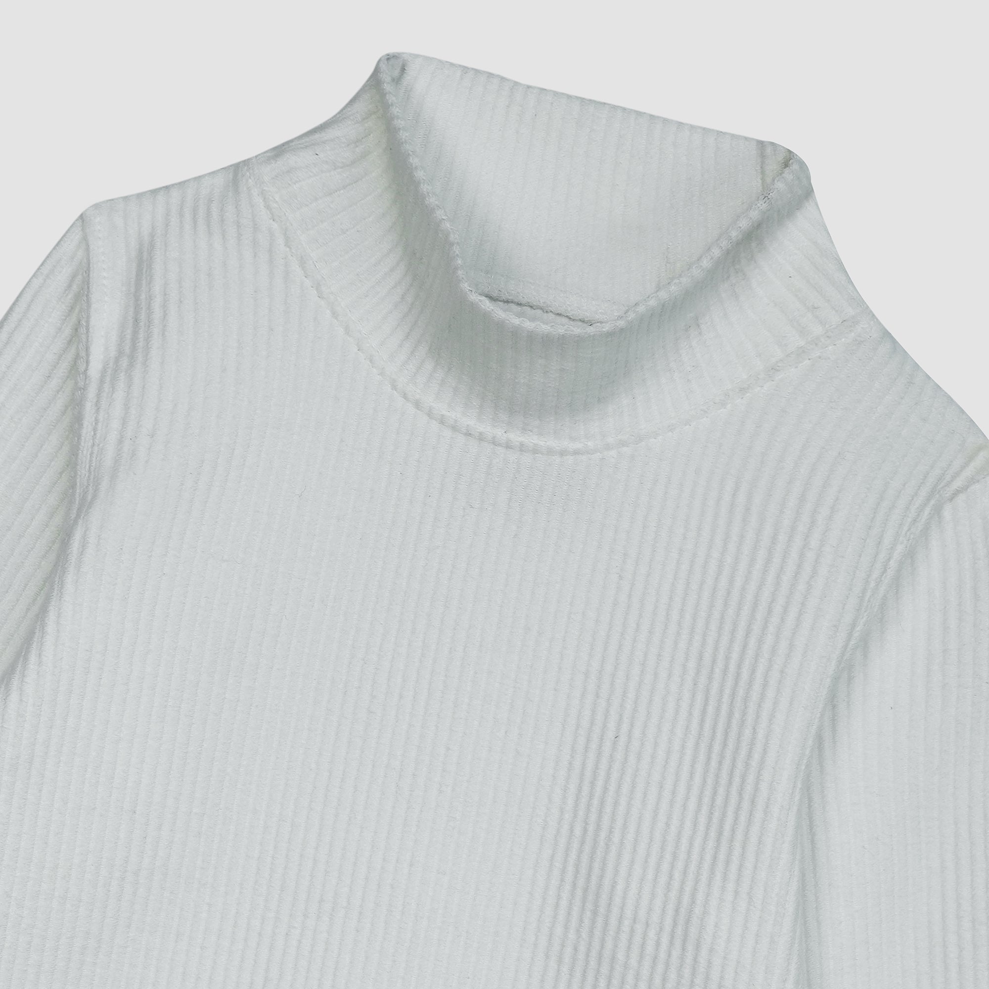 RIB KNIT MOCK NECK TEE